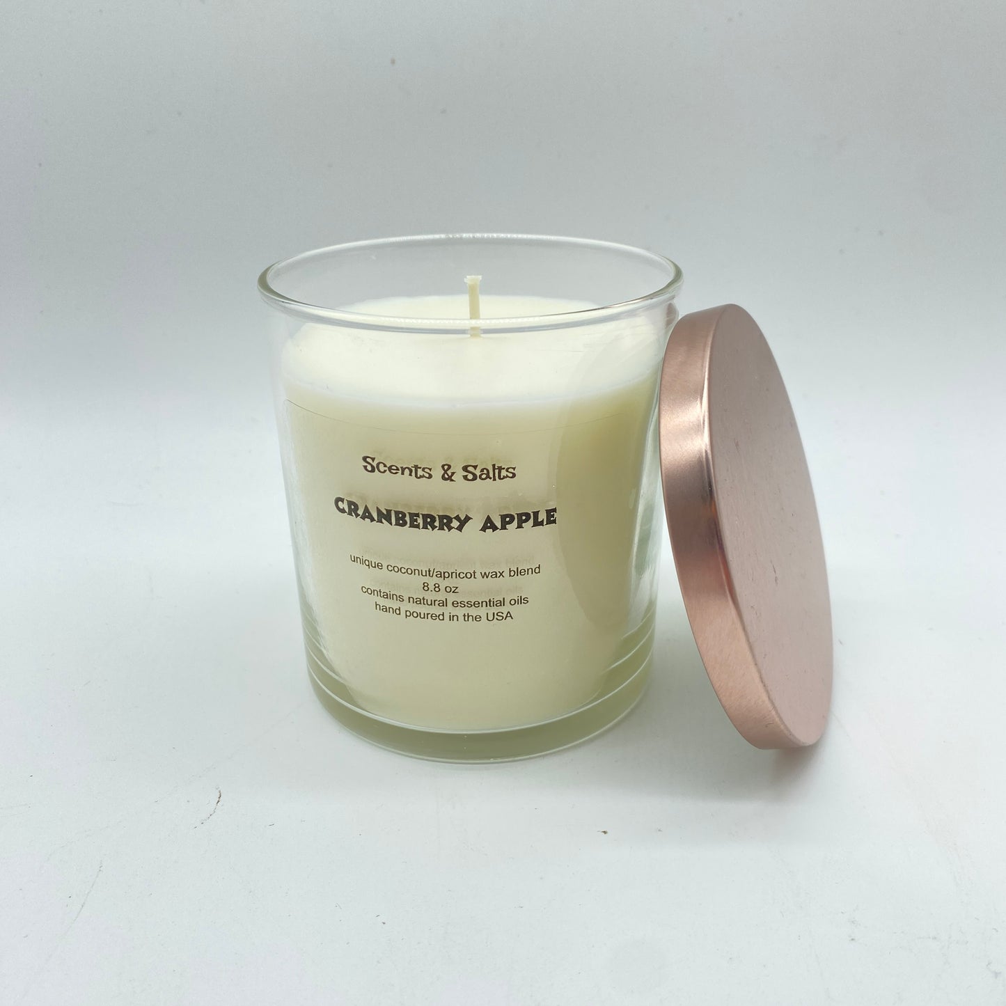 Scents and Salts Hand Poured Candle - Cranberry Apple
