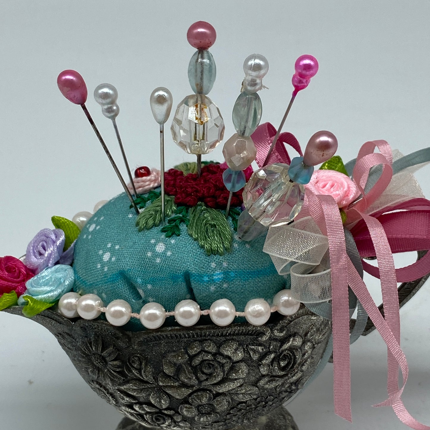 Handmade Pincushion - Silver Creamer