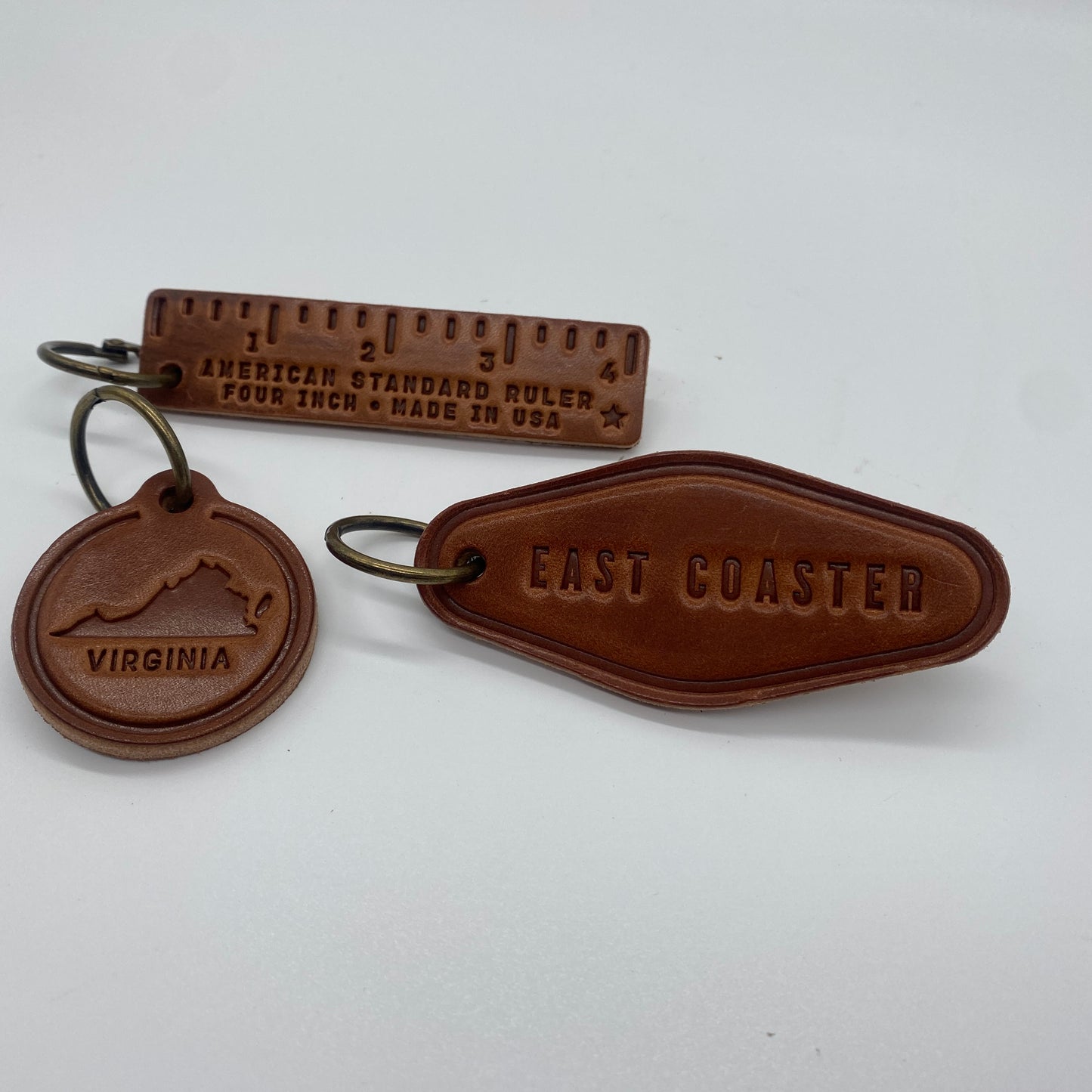 Hand Stamped Leather Keychains