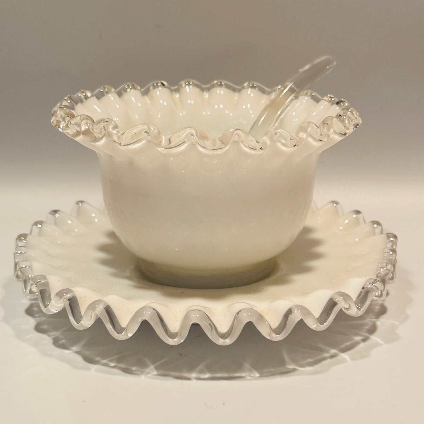 Fenton Silver Crest Three Piece Condiment Set