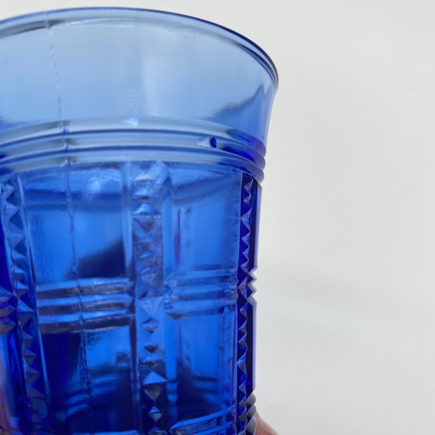 Blue Pressed Glass Vase