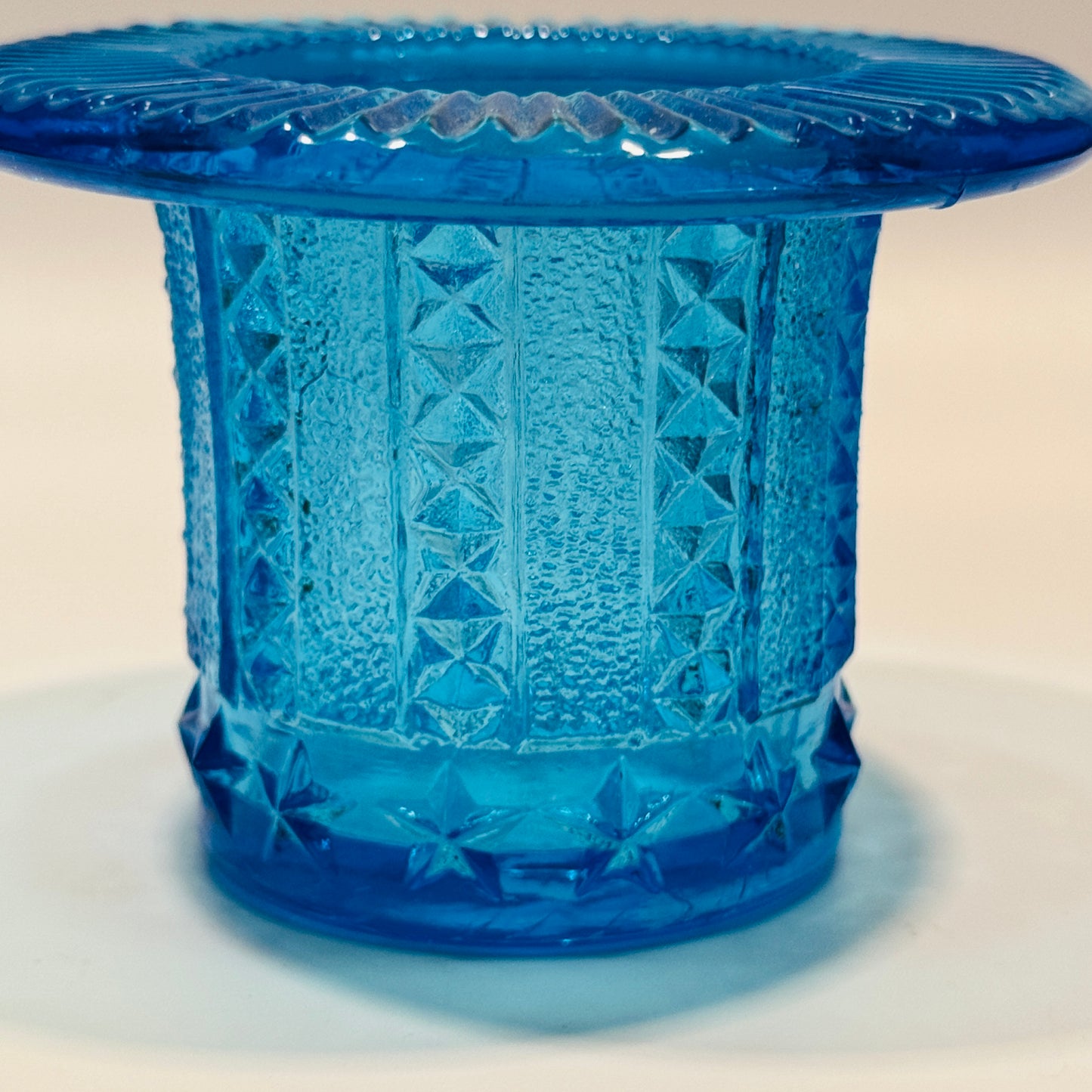 Fenton Vintage Blue Stars and Stripes Top Hat Toothpick Holder