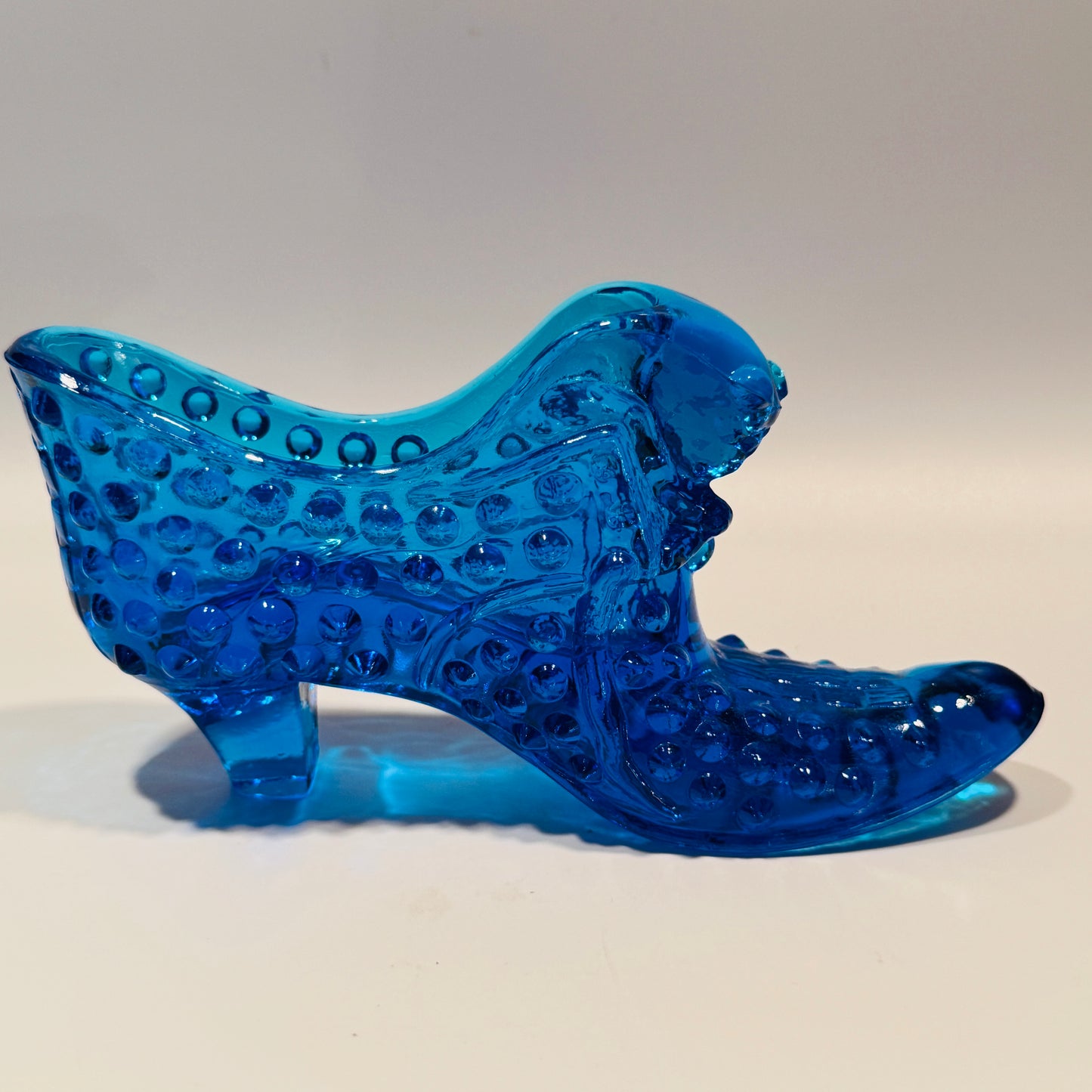Fenton Cobalt Glass Hobnail Shoe