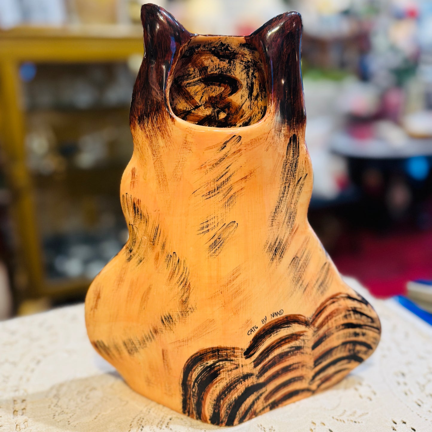 Ragdoll Snowshoe Cat Art Vase by Nina Lyman ‘Cats by Nina’