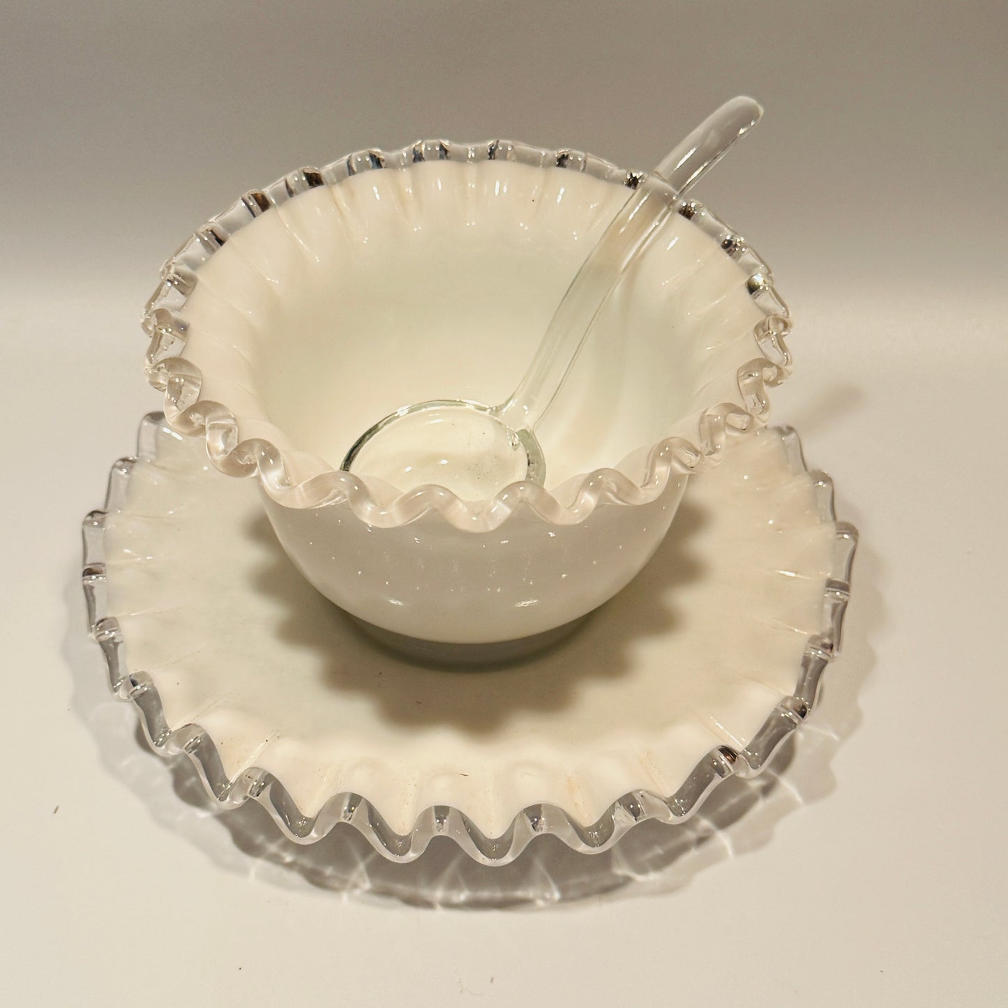 Fenton Silver Crest Three Piece Condiment Set
