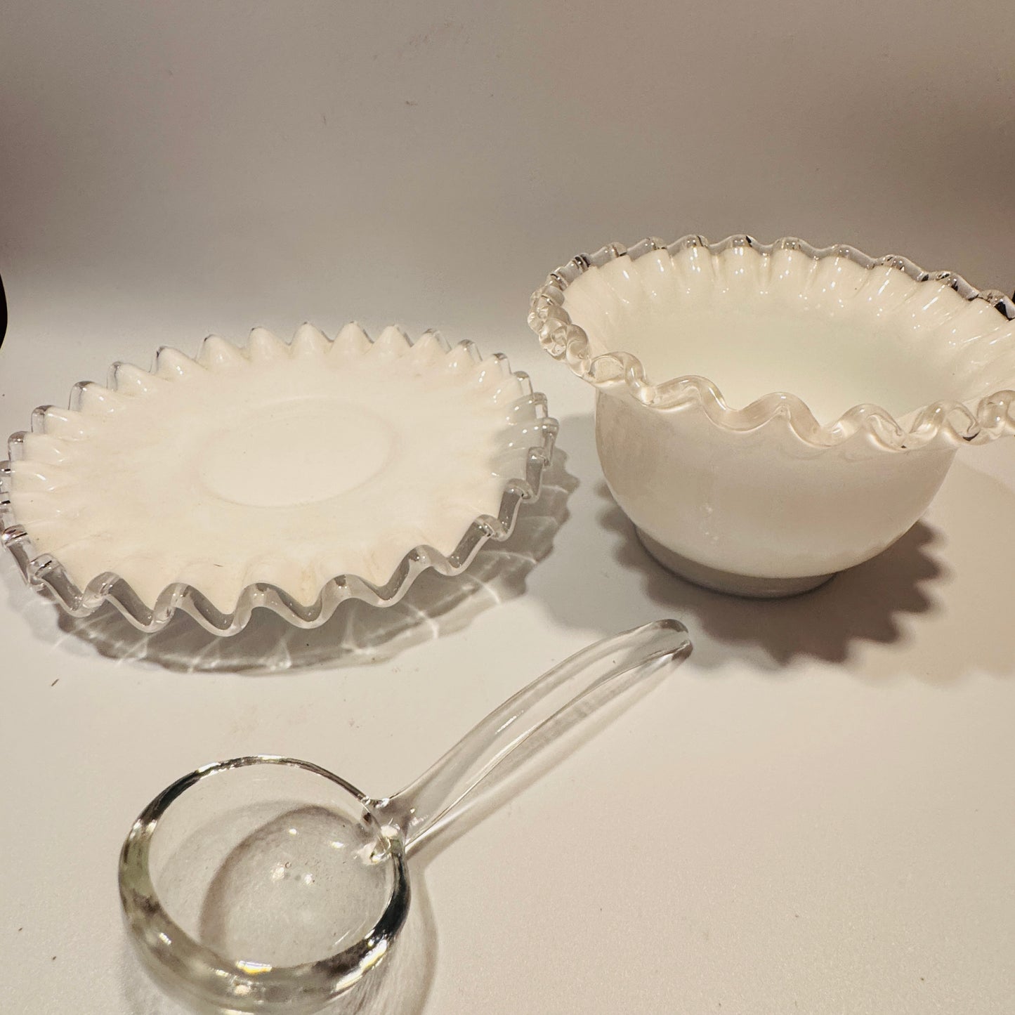 Fenton Silver Crest Three Piece Condiment Set