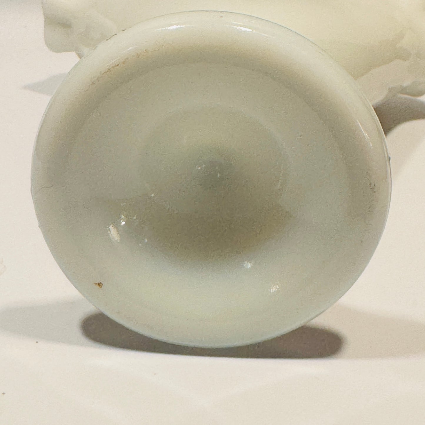 Milk Glass Hand Painted Floral Fan Vase