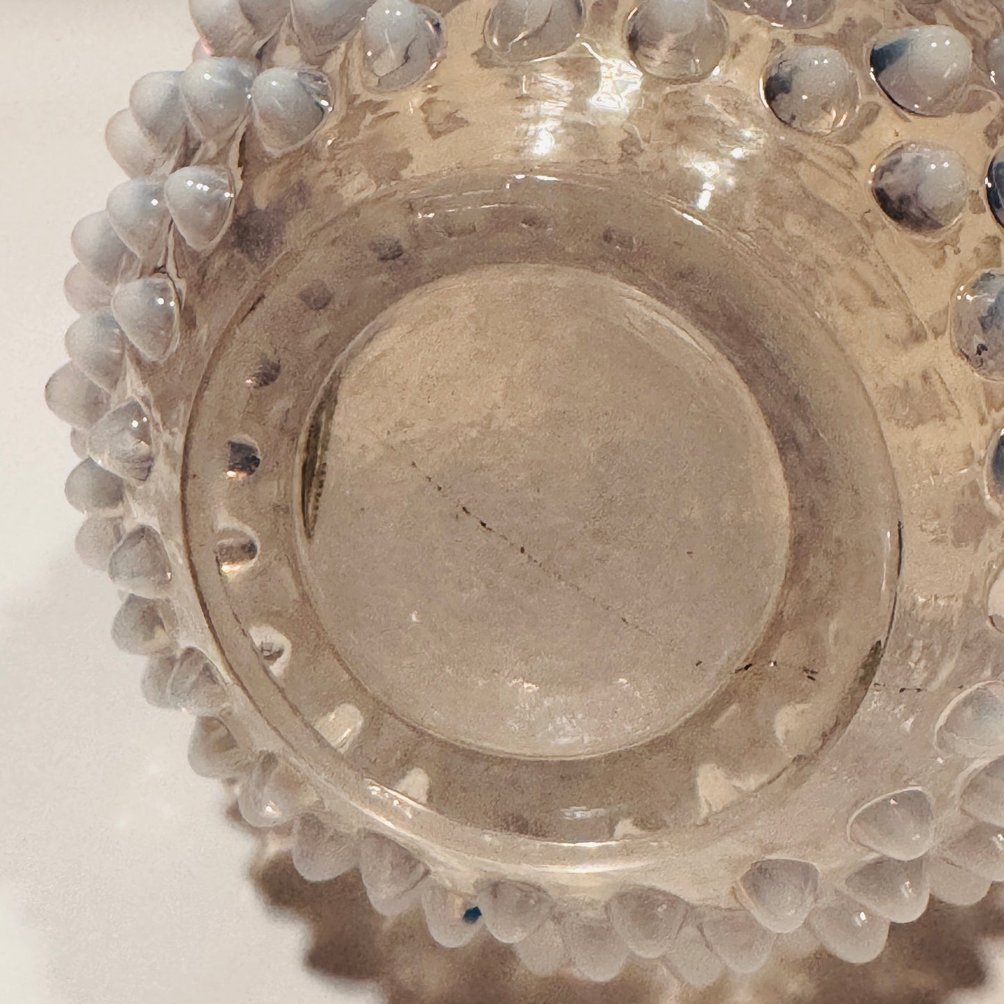 Fenton Opalescent Moonstone Hobnail Cruet / Perfume / Pitcher