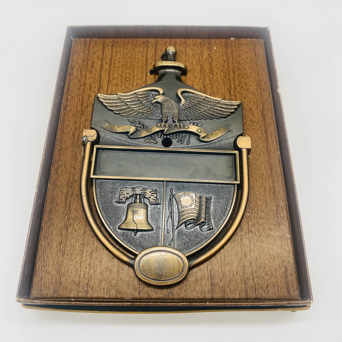 Metal Doorknocker with Eagle, Liberty Bell, and Betsy Ross Flag Embossed