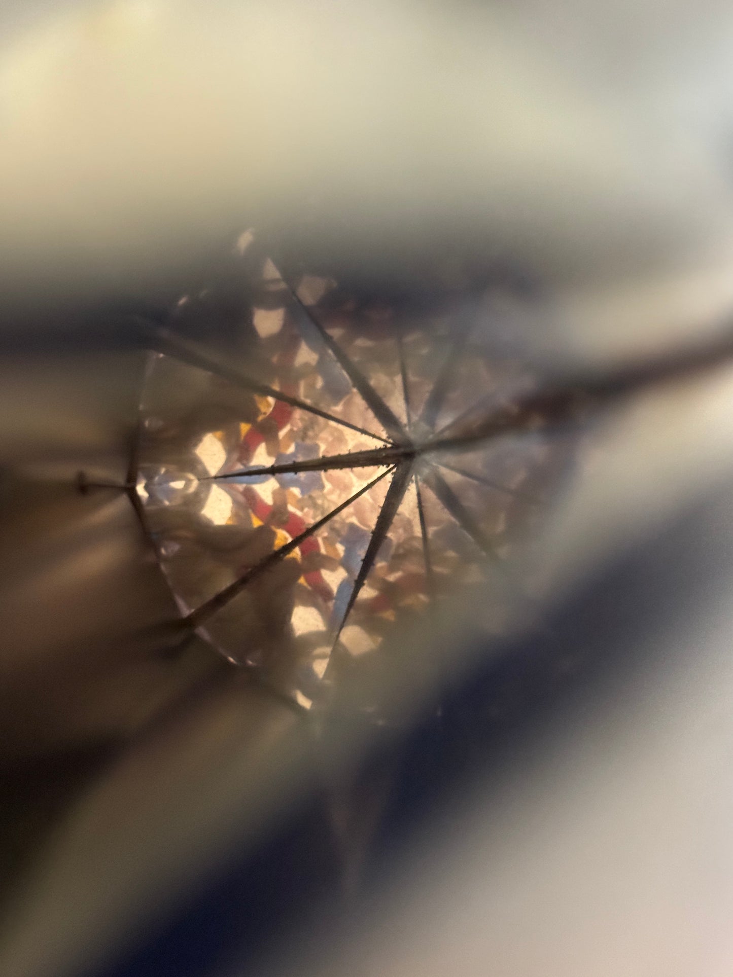 Stained Glass Round Kaleidoscope with Oak Wood Stand