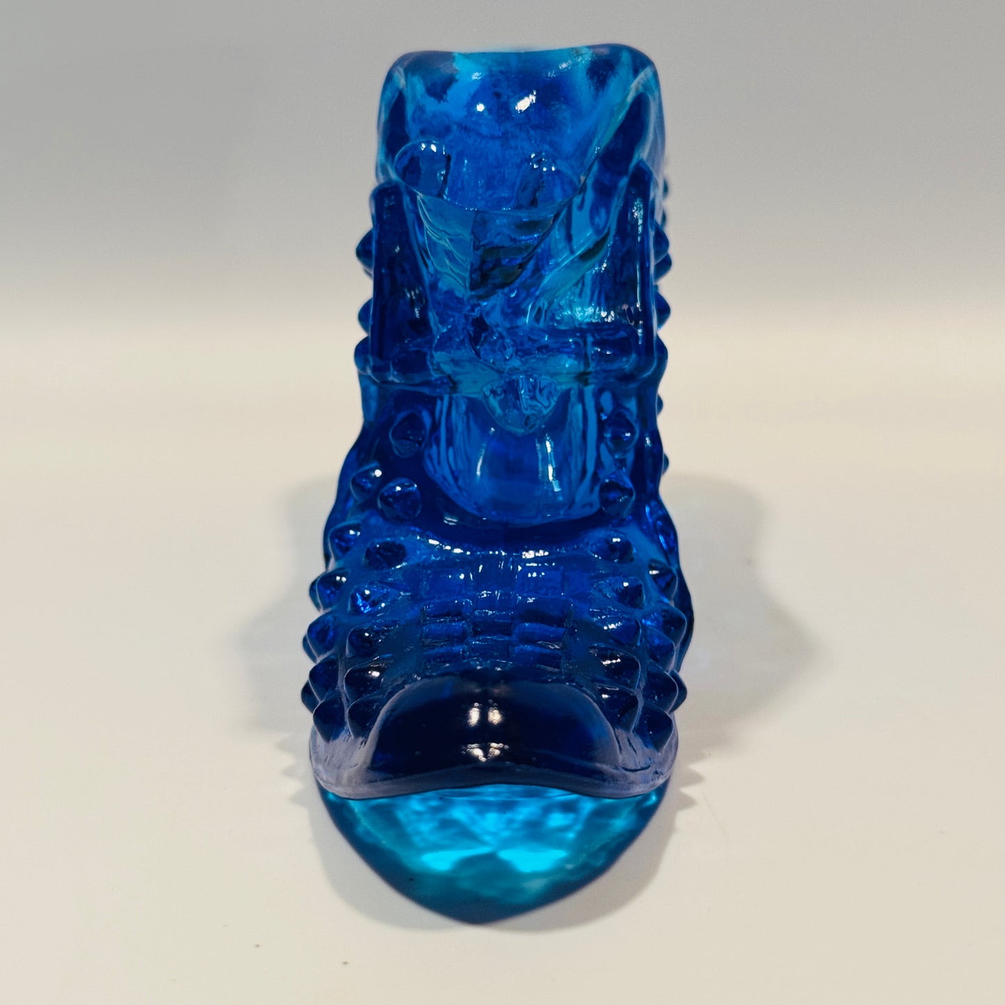 Fenton Cobalt Glass Hobnail Shoe