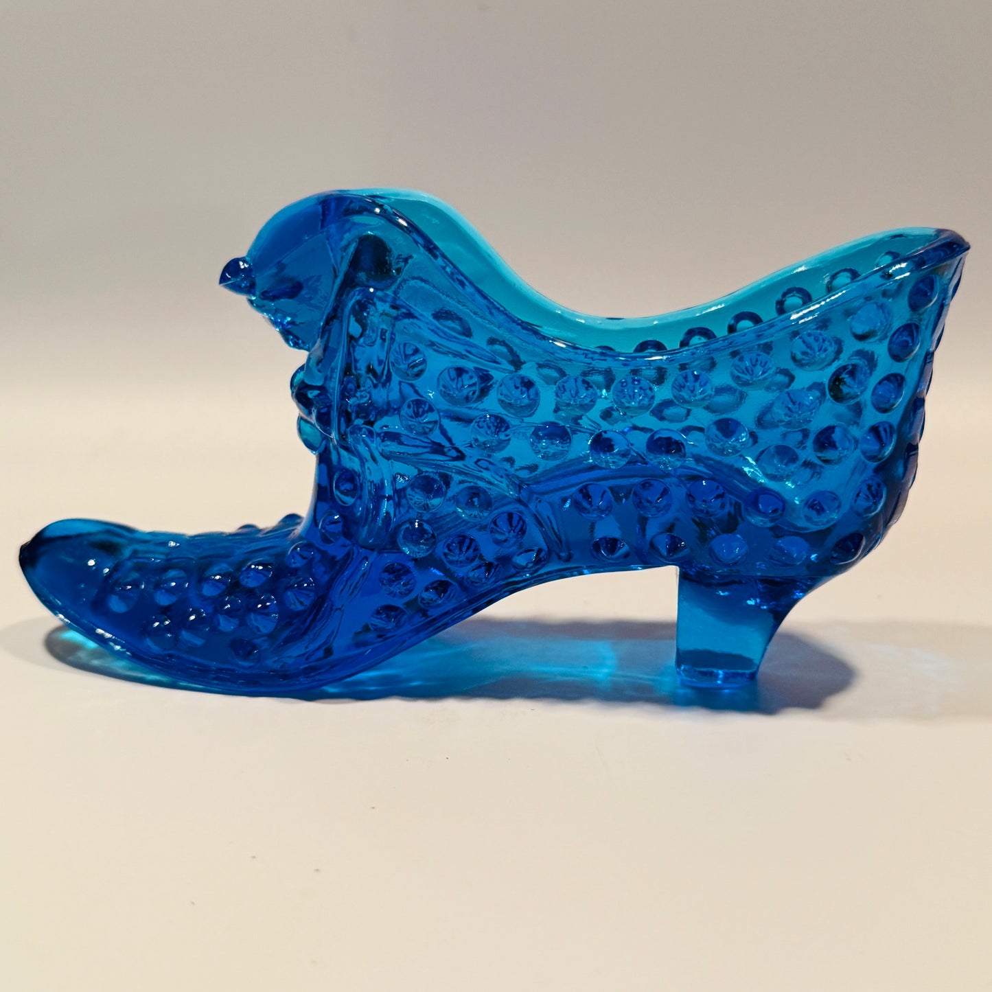 Fenton Cobalt Glass Hobnail Shoe