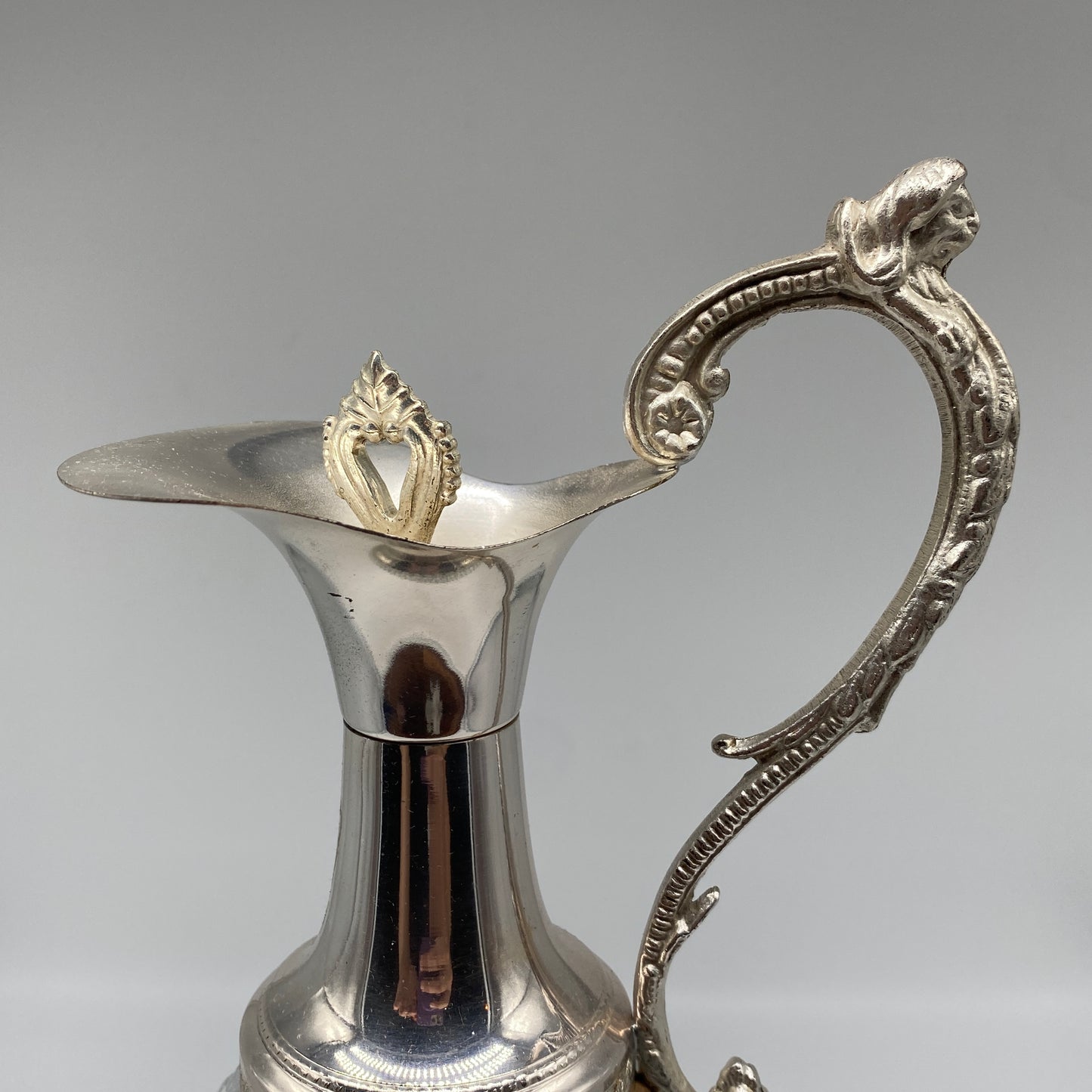 Italian Crystal and Silver Plate Decanter with Stopper