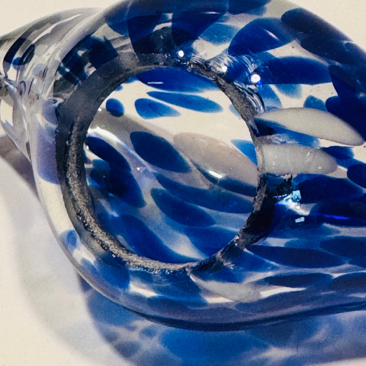 Cobalt Blue and Clear Art Glass Bird Figurine