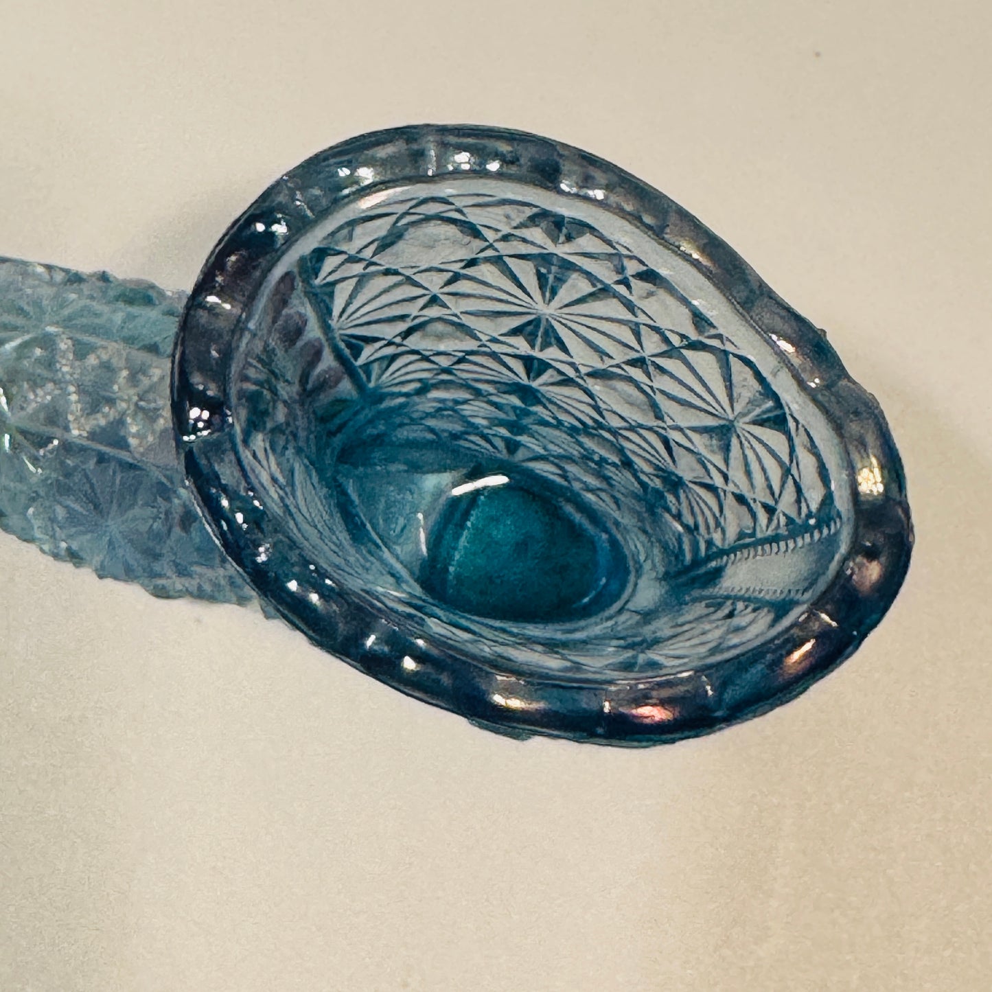 Fenton Handpainted Daisy Button Blue Floral Glass Boot