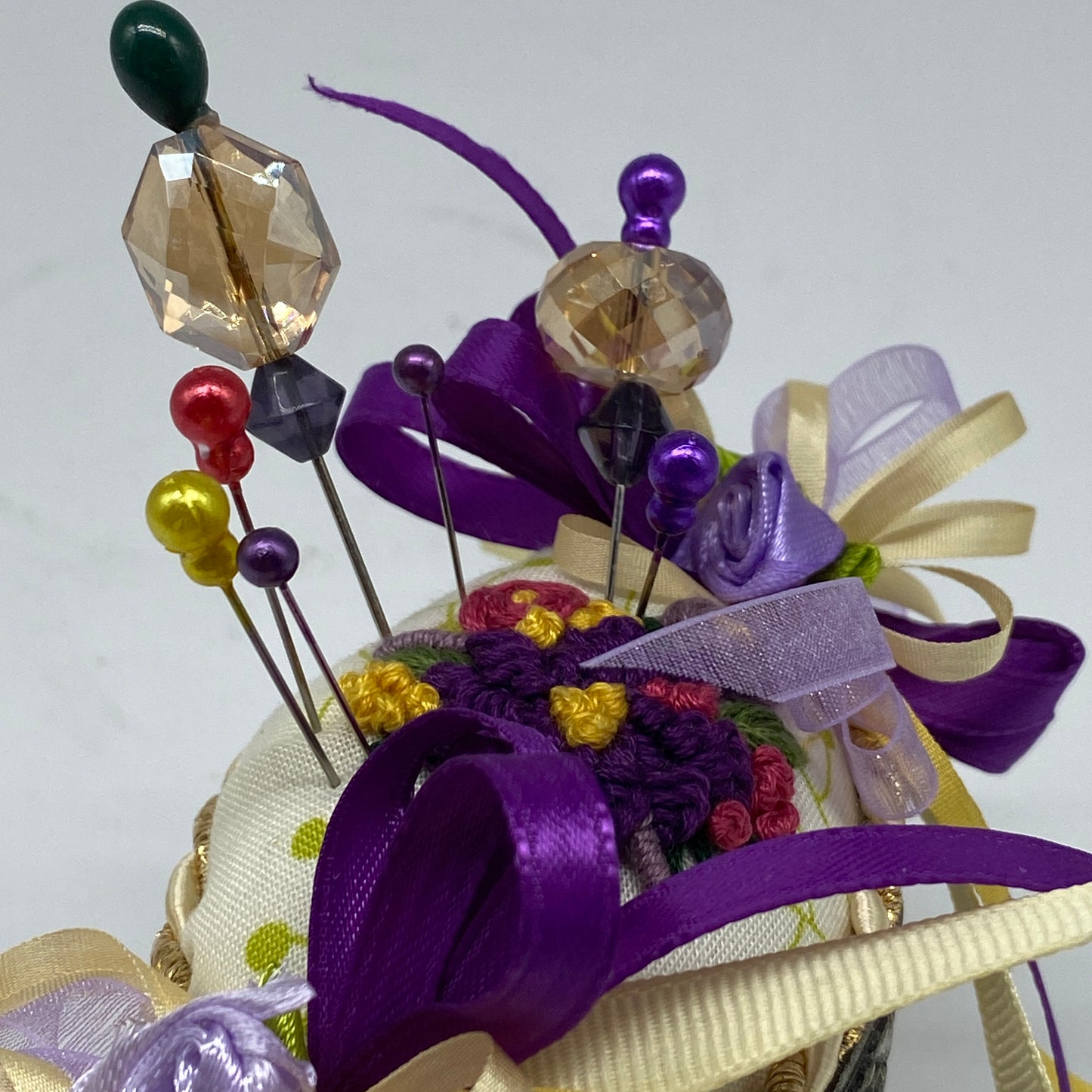 Handmade Pincushion - Silver Sugar Dish