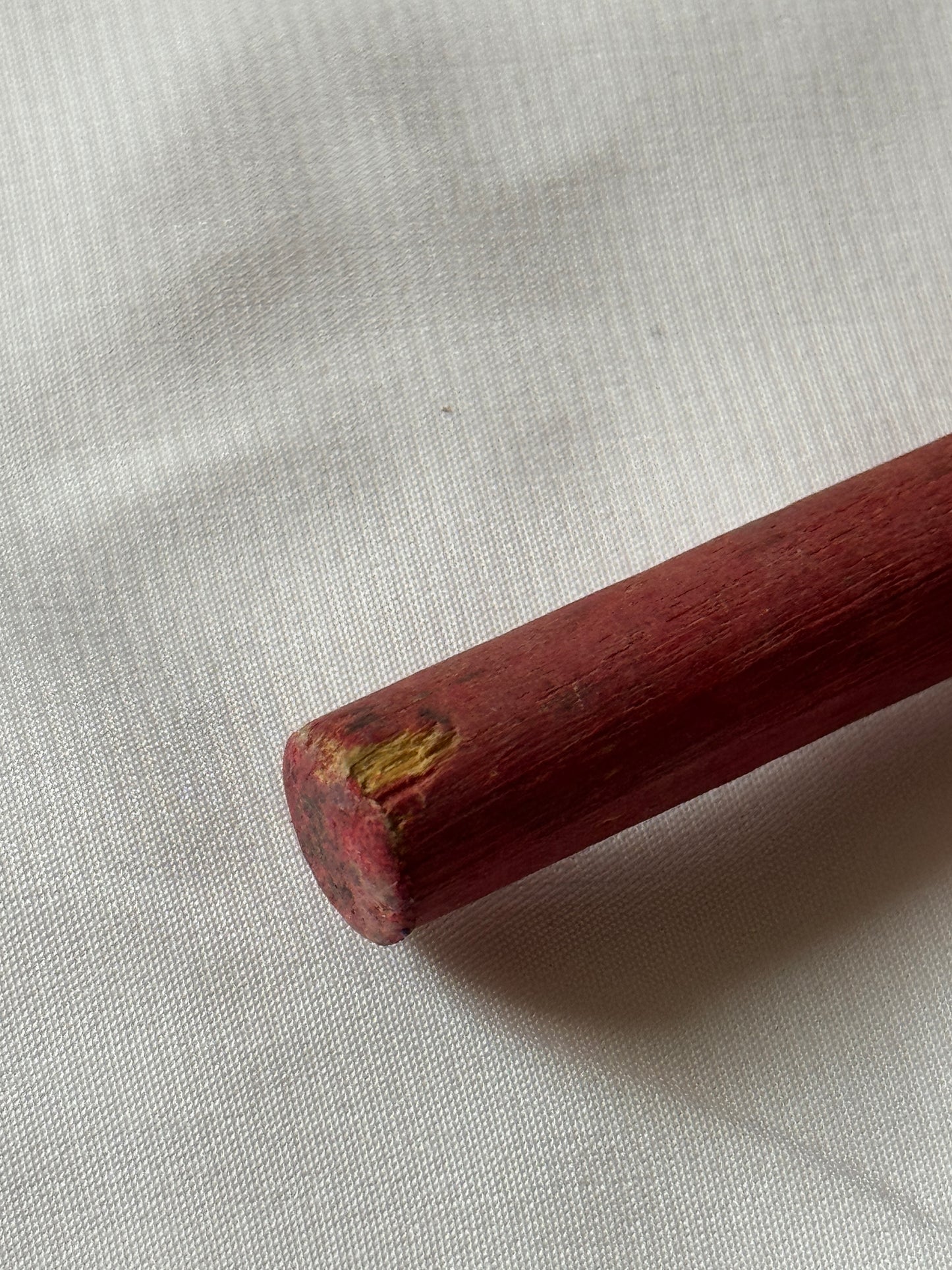 Ceramic Bulldog Head Carnival Cane - Topper and Stick, White and Tan with Green Collar, Red Stick