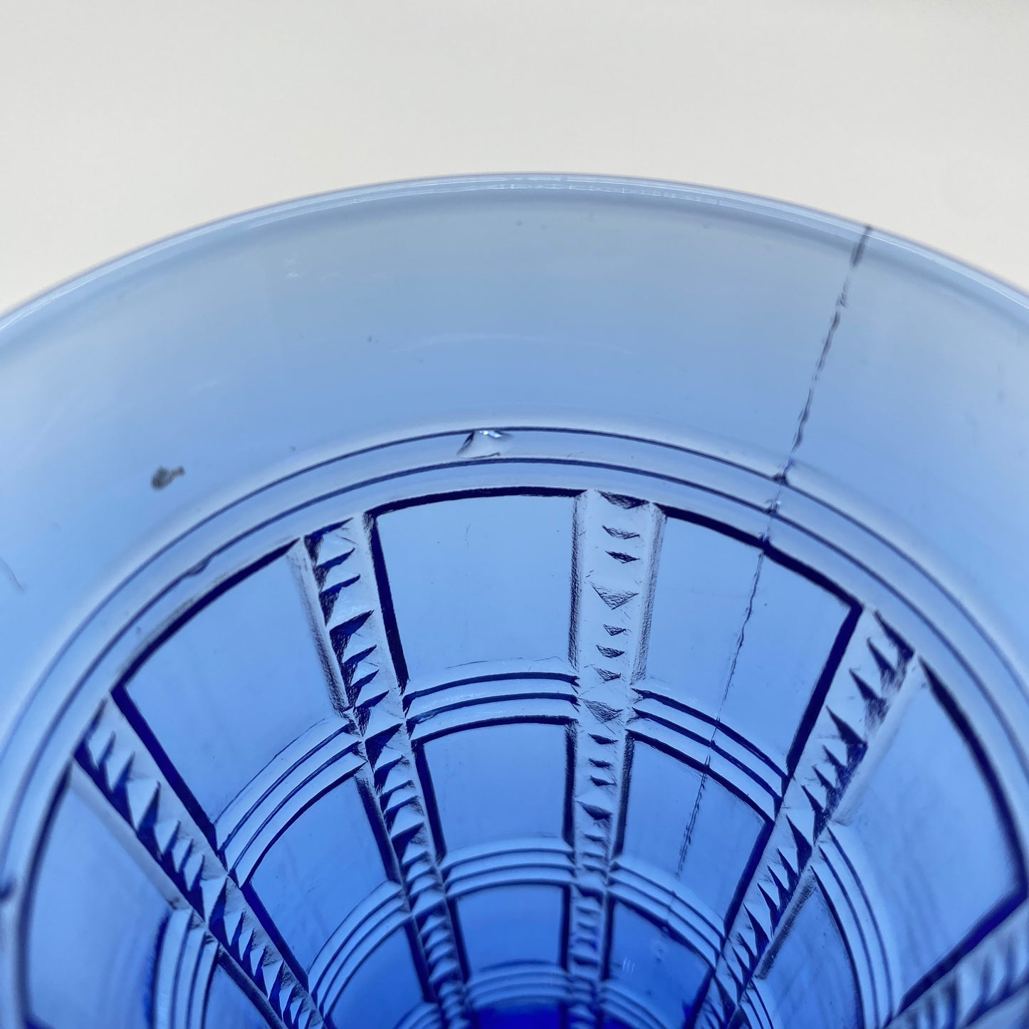 Blue Pressed Glass Vase