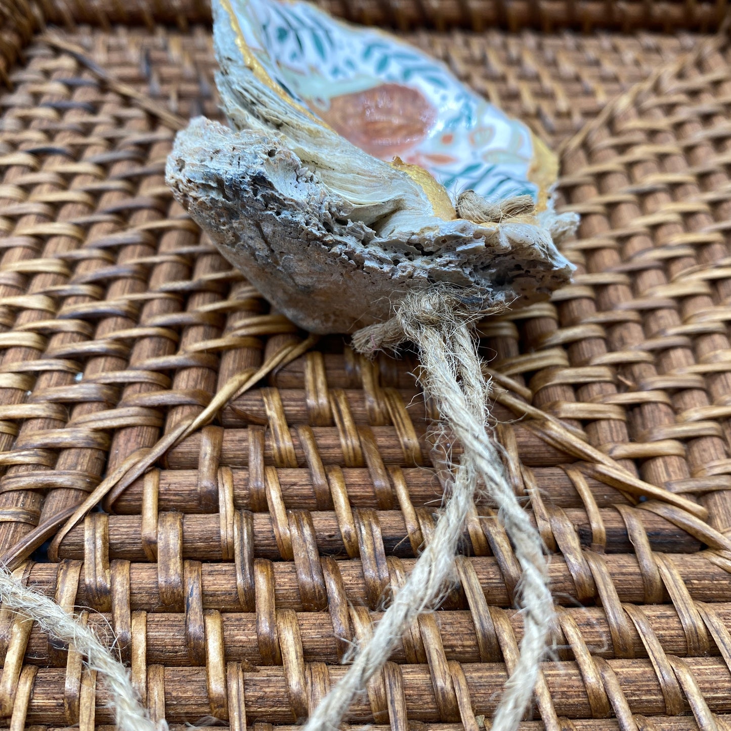 Medium Oyster Shell Gilded Decoupage, Trinket Dish, Jewelry Tray, Gift, Ornament, Event Favor