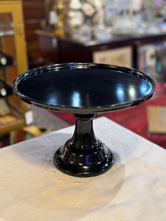 Black Melamine Pedestal Footed Cake Stand Display - 11"