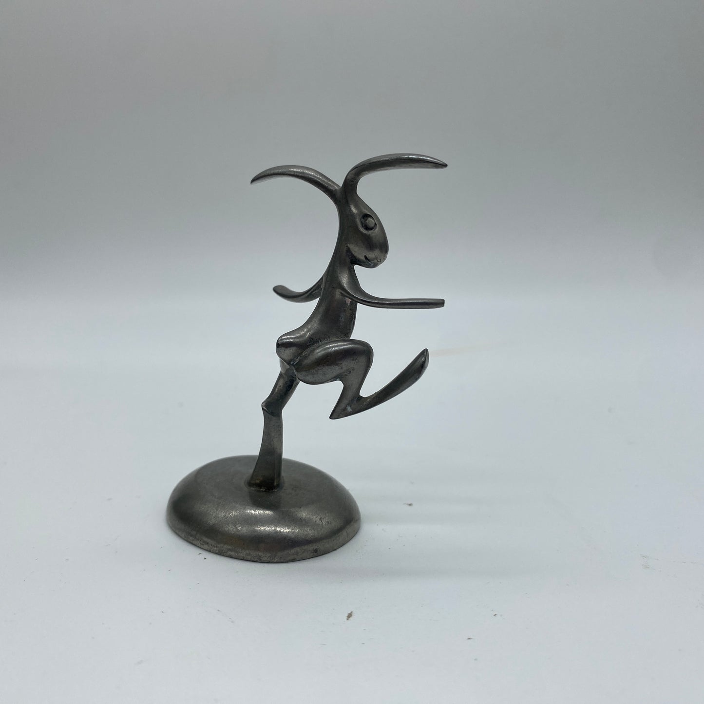 Shirley Pewter Colonial Williamsburg Pewter Dancing Rabbit Figurine