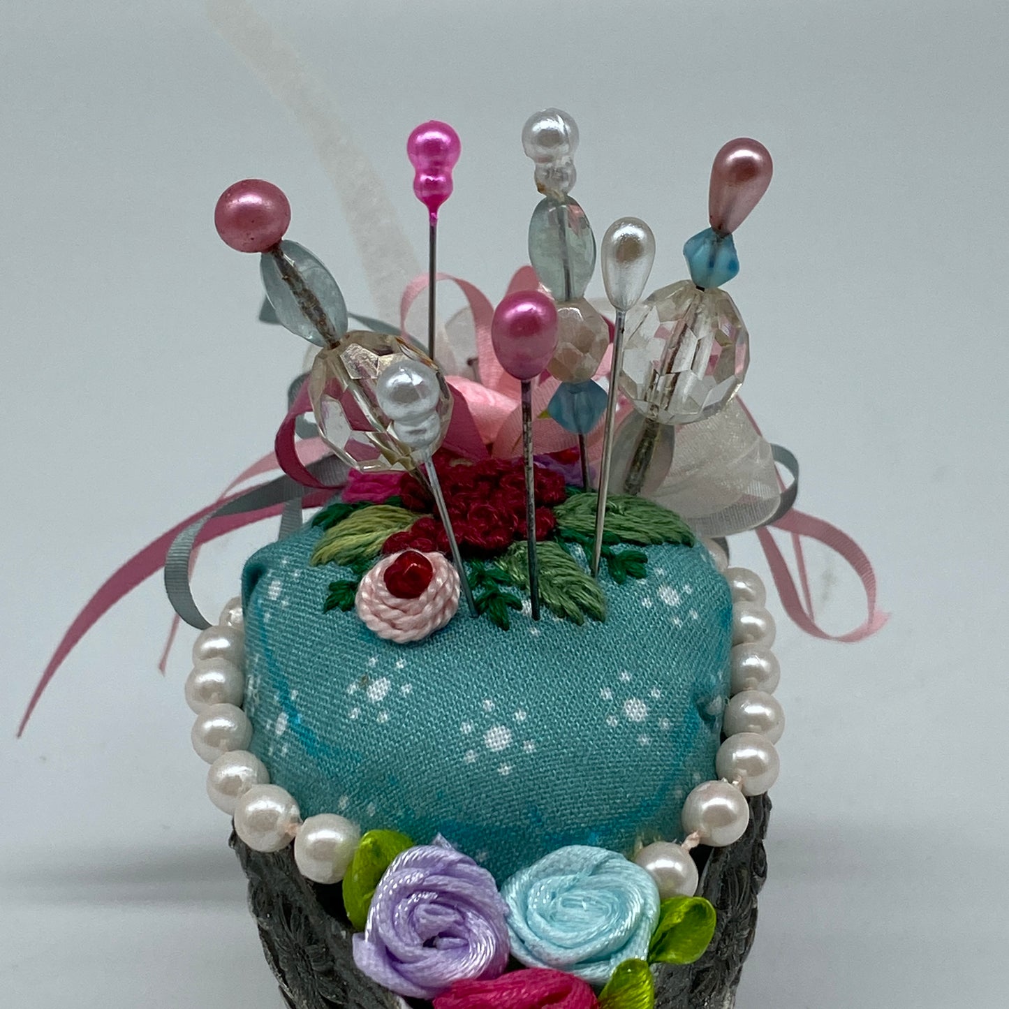 Handmade Pincushion - Silver Creamer