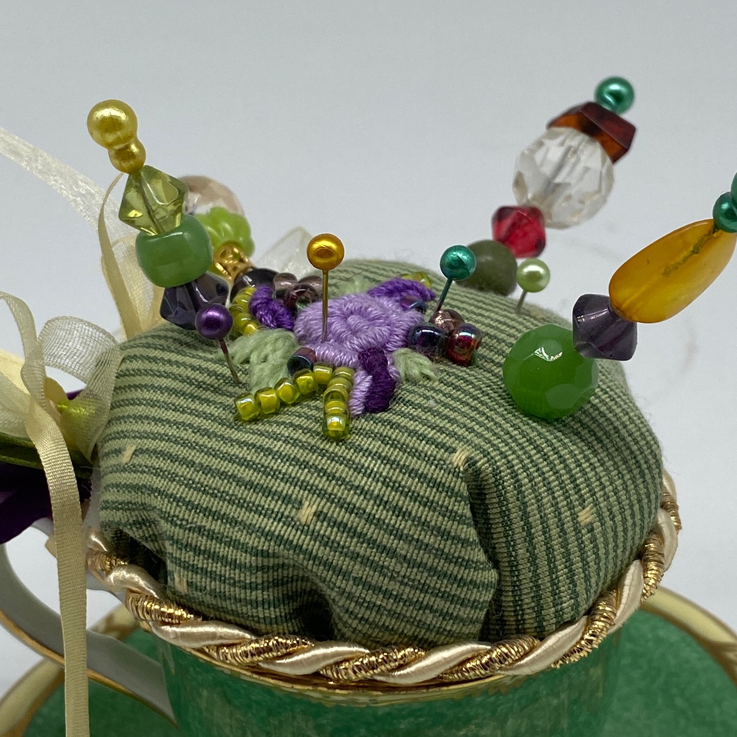 Handmade Pincushion - Espresso Cup and Saucer