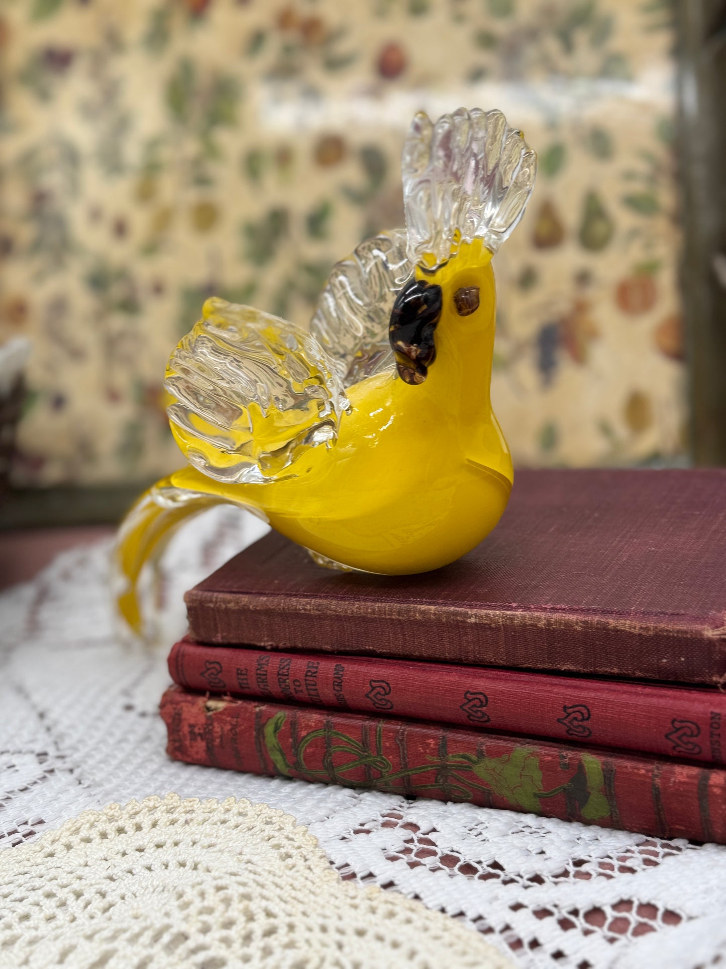 Art Glass Yellow Bird