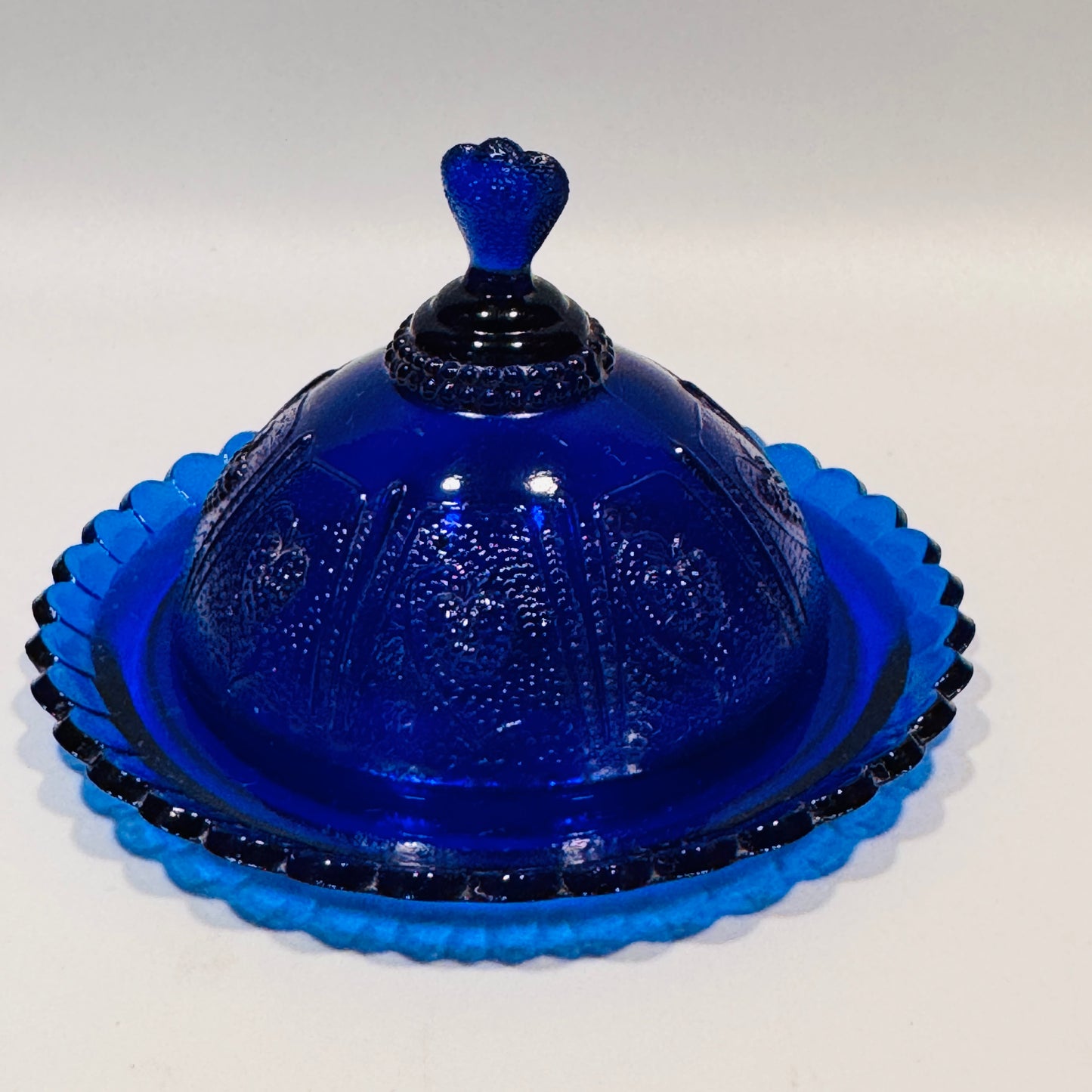 Cobalt Glass 2 Piece Butter Dish - Small / Children’s