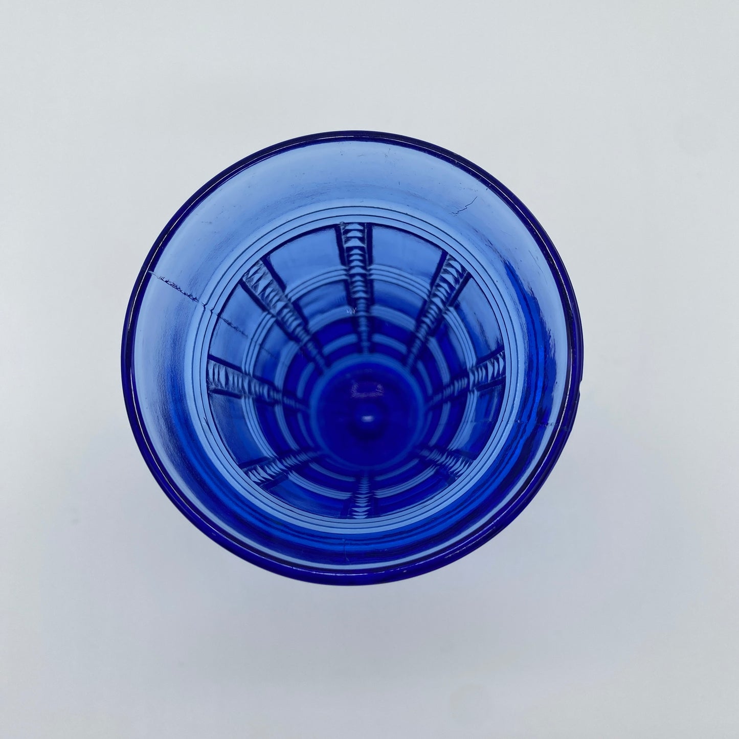 Blue Pressed Glass Vase