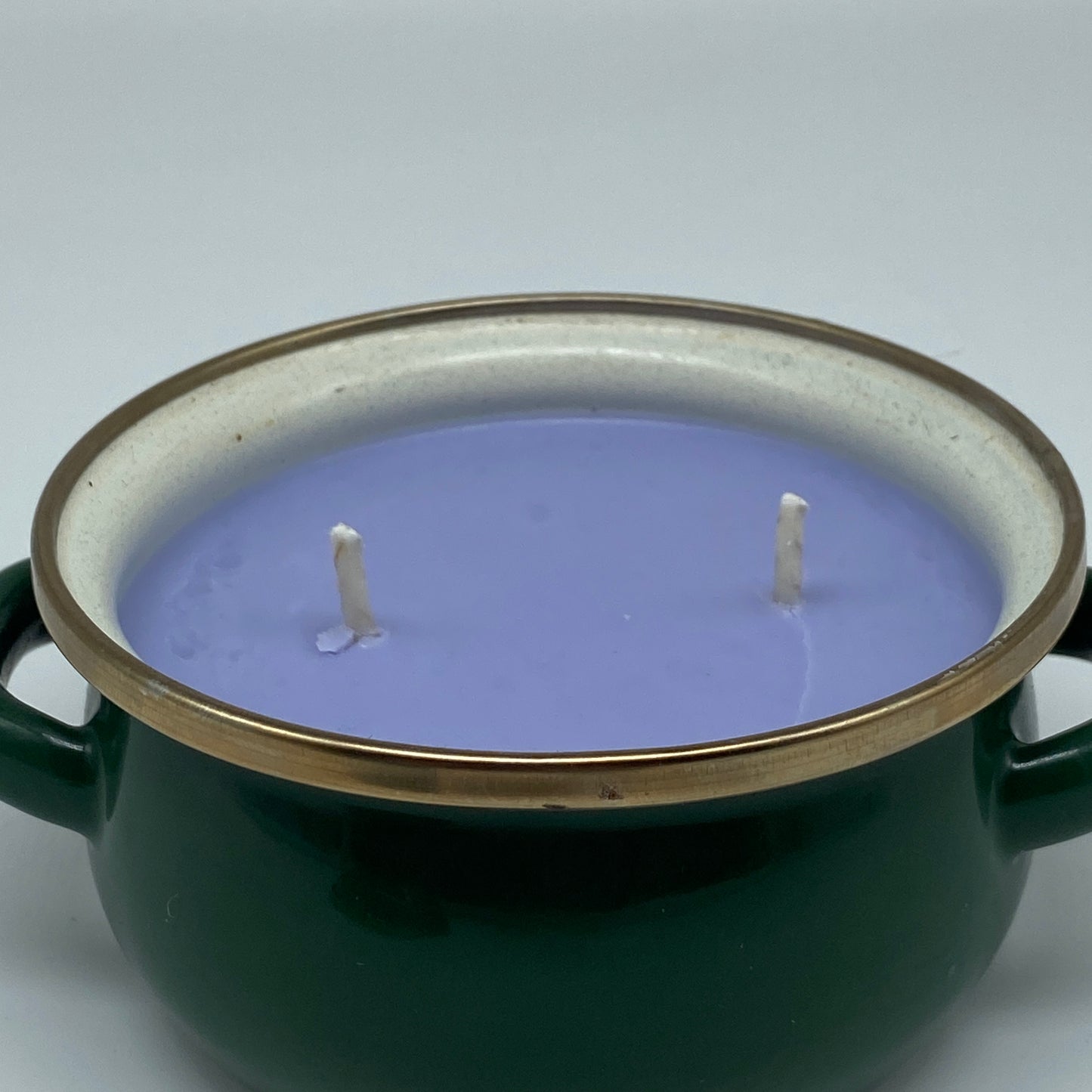 Hand Poured Candle - Green Crock with Lid