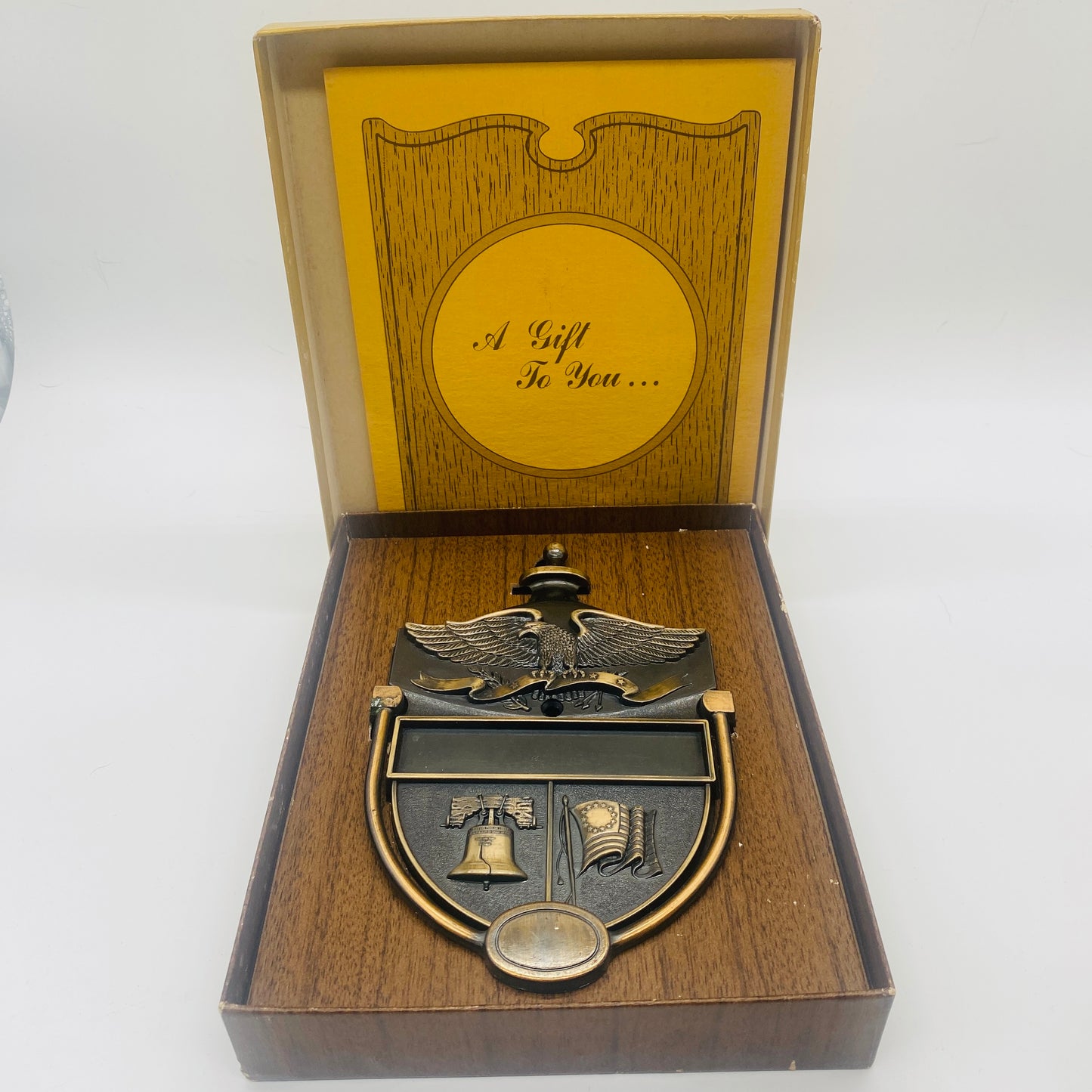 Metal Doorknocker with Eagle, Liberty Bell, and Betsy Ross Flag Embossed