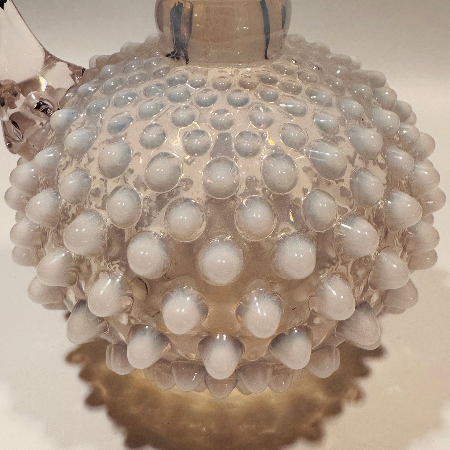 Fenton Opalescent Moonstone Hobnail Cruet / Perfume / Pitcher