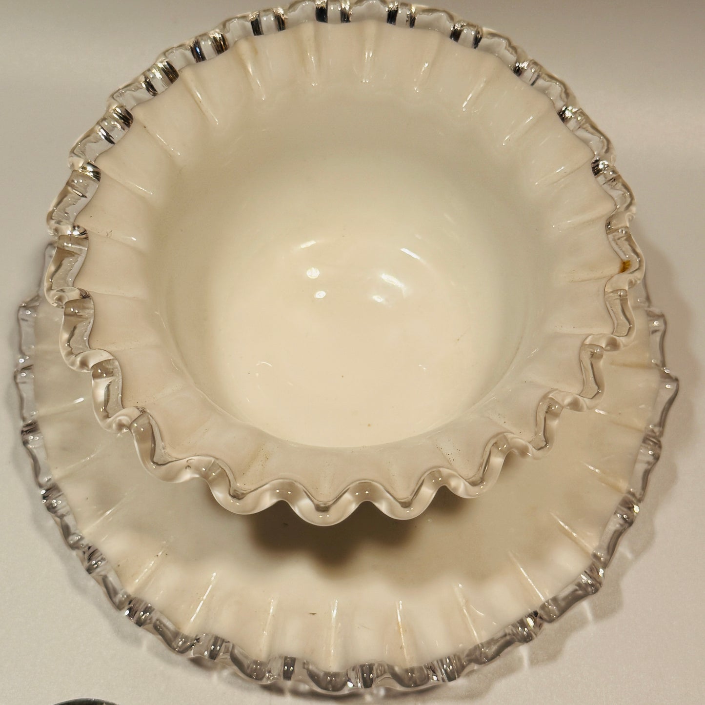 Fenton Silver Crest Three Piece Condiment Set