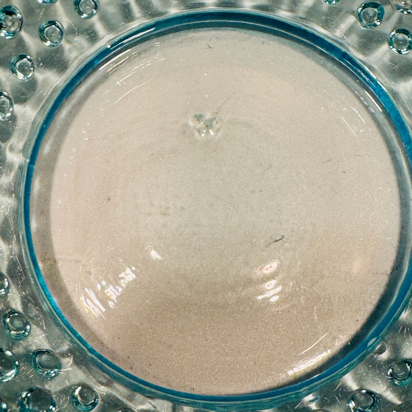 Fenton Blue Opalescent Hobnail Ruffed Edge Bowl