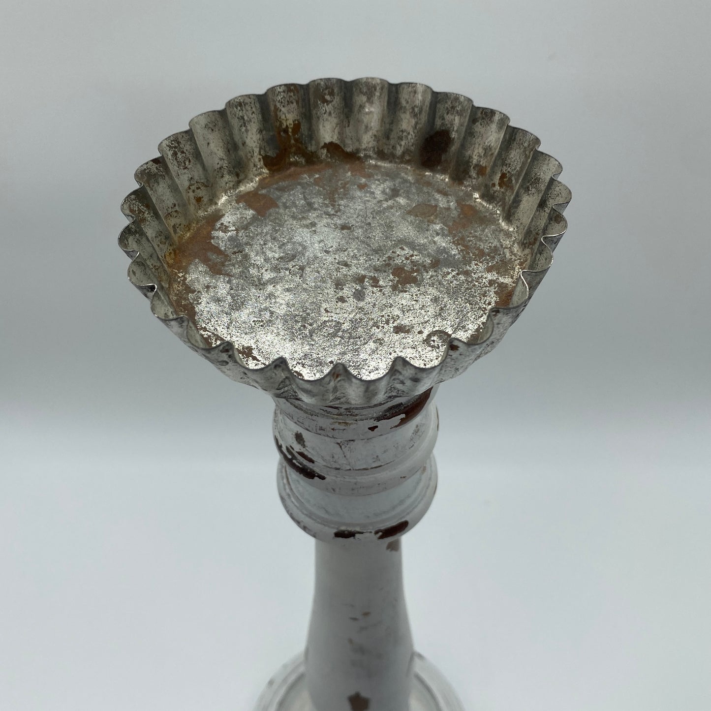 Tart Tin and Rustic Wood Candle Holder
