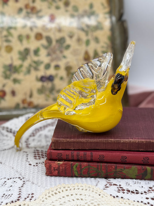 Art Glass Yellow Bird