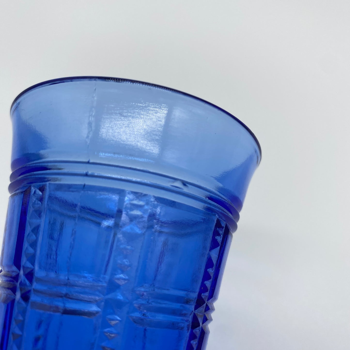 Blue Pressed Glass Vase