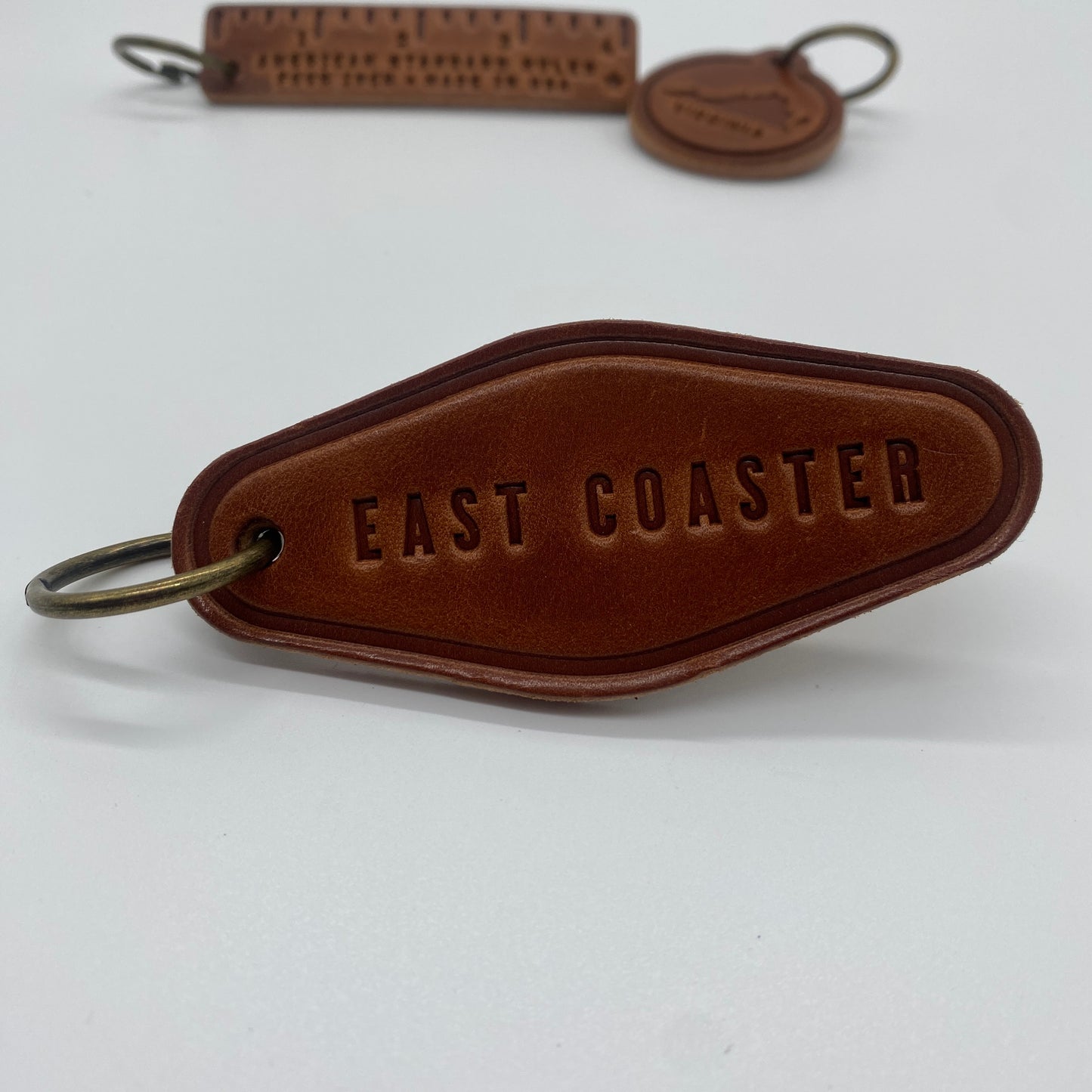 Hand Stamped Leather Keychains