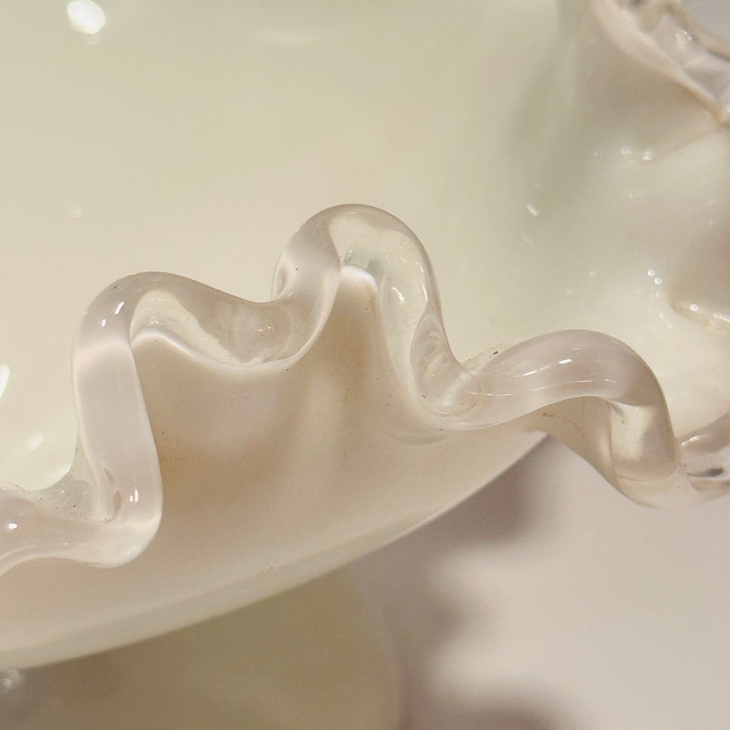 Fenton Silver Crest Ruffle Edge Footed Compote