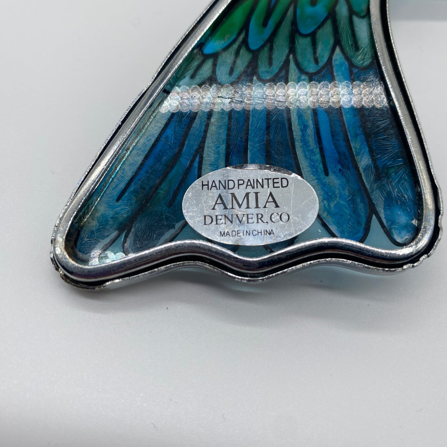 Amia Handpainted Glass Hummingbird Suncatcher