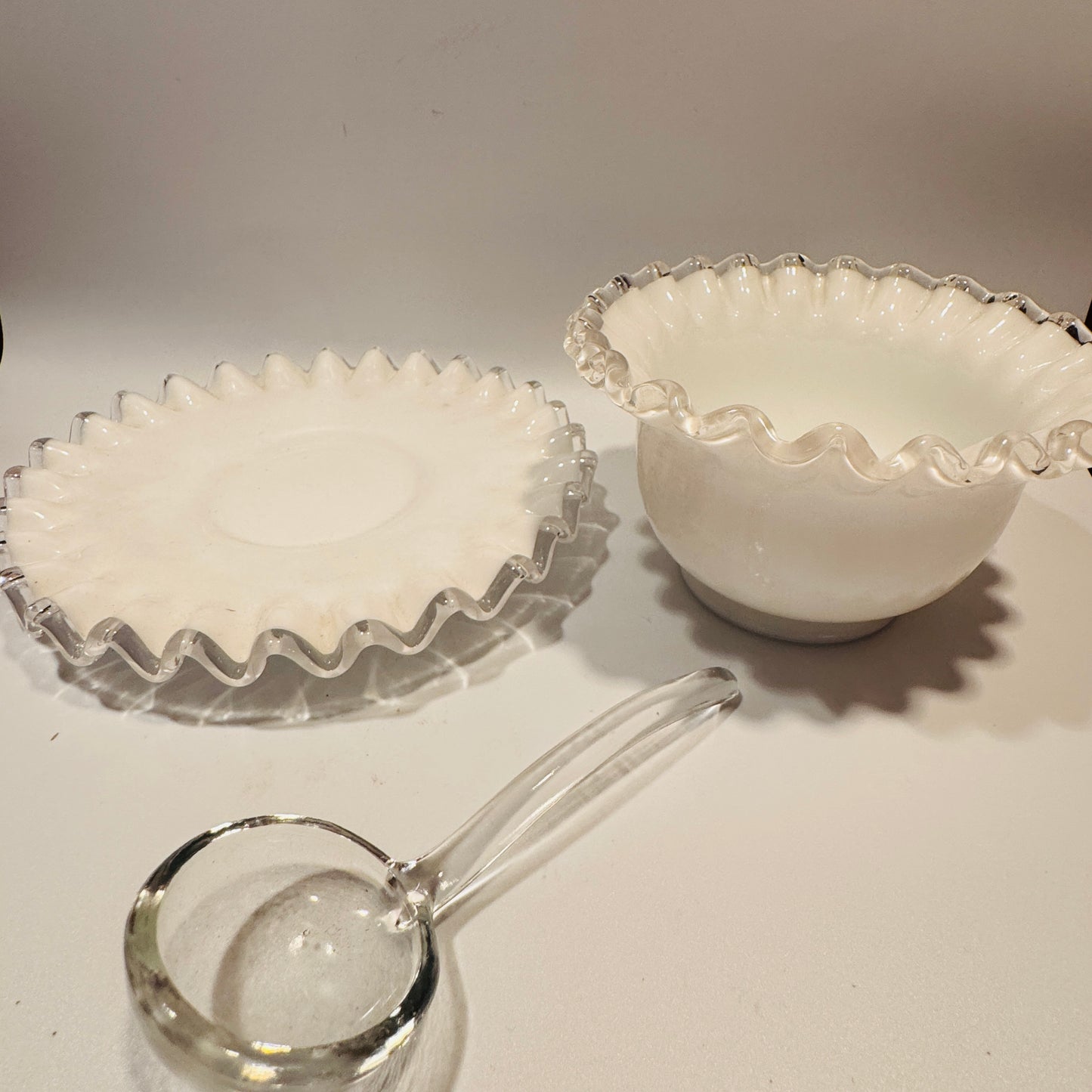 Fenton Silver Crest Three Piece Condiment Set