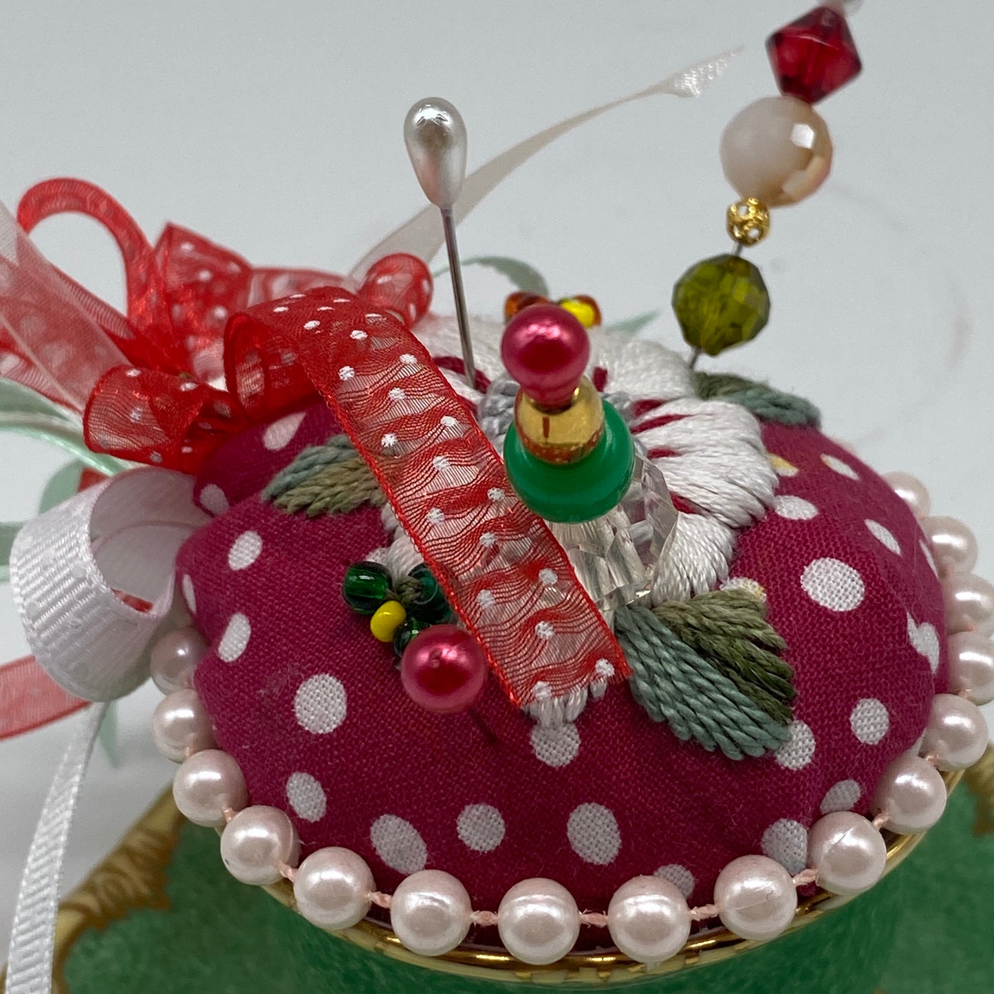 Handmade Pincushion - Espresso Cup and Saucer