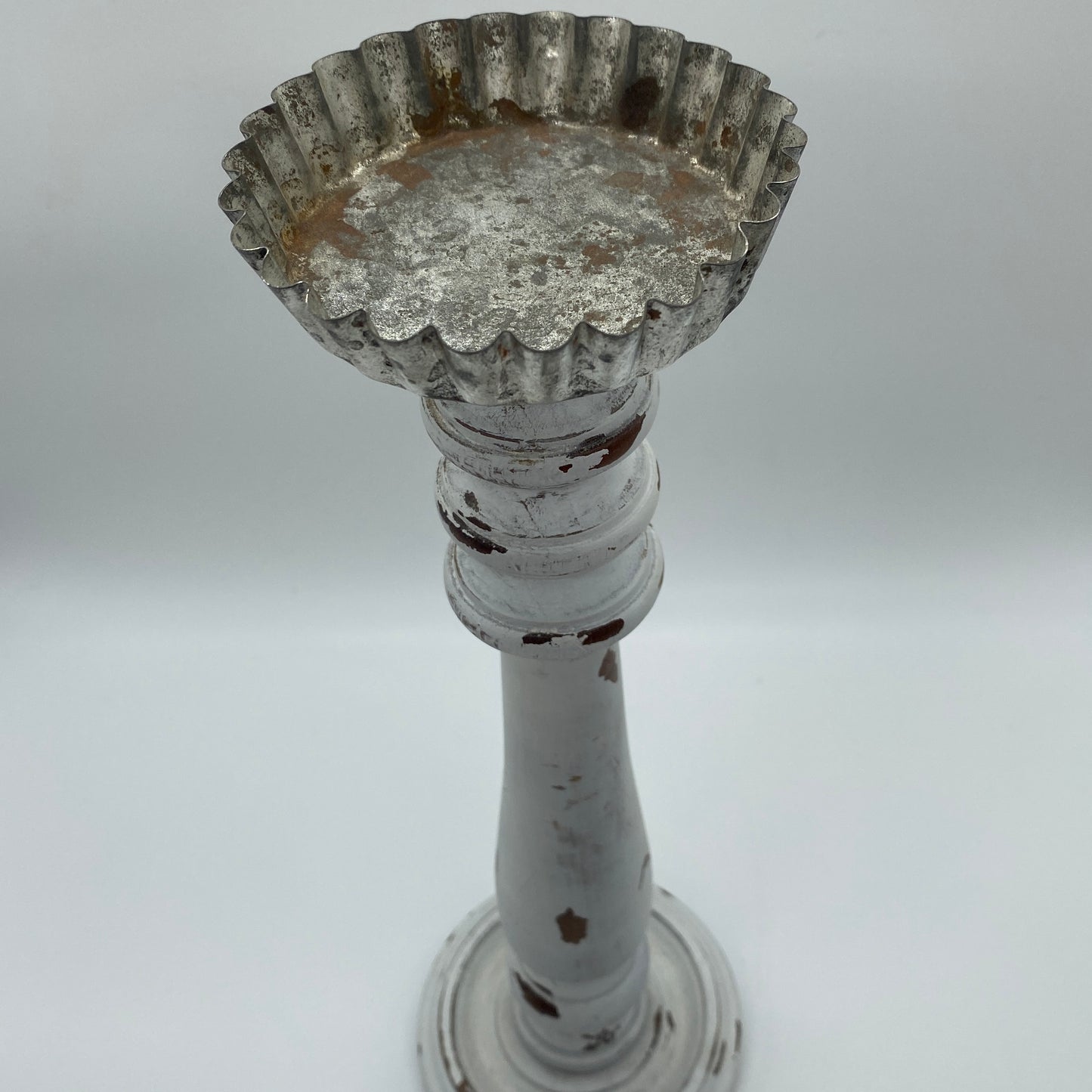 Tart Tin and Rustic Wood Candle Holder