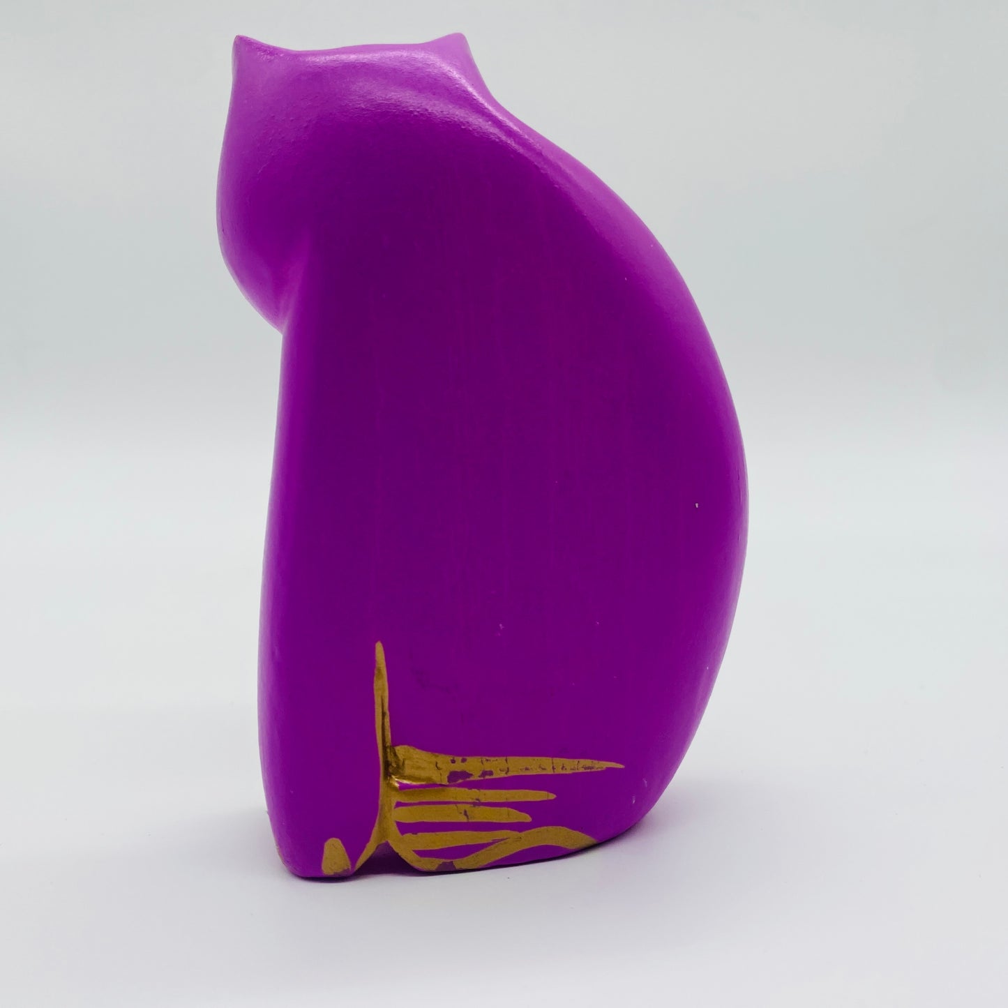 Laurel Burch Wood Carved and Painted Cat Figurine
