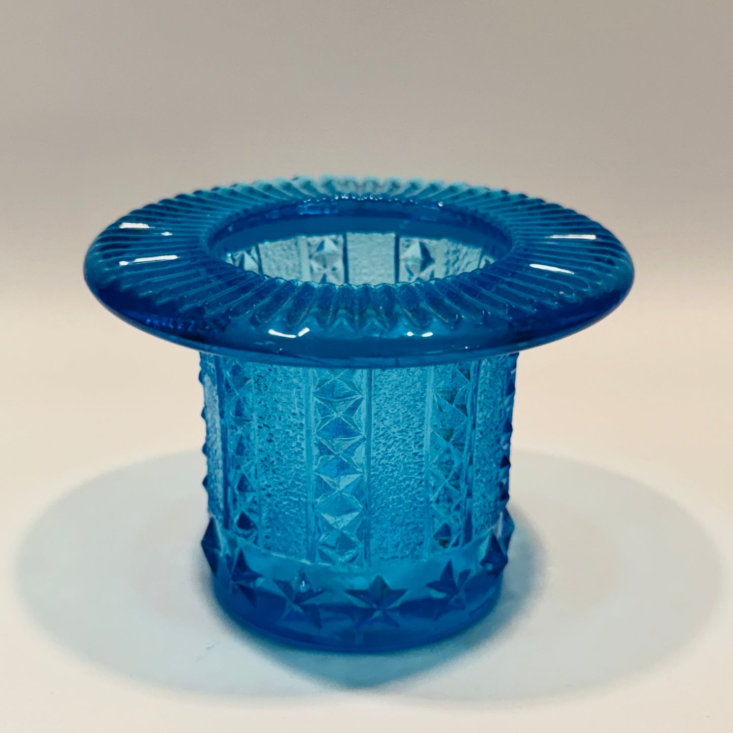 Fenton Vintage Blue Stars and Stripes Top Hat Toothpick Holder