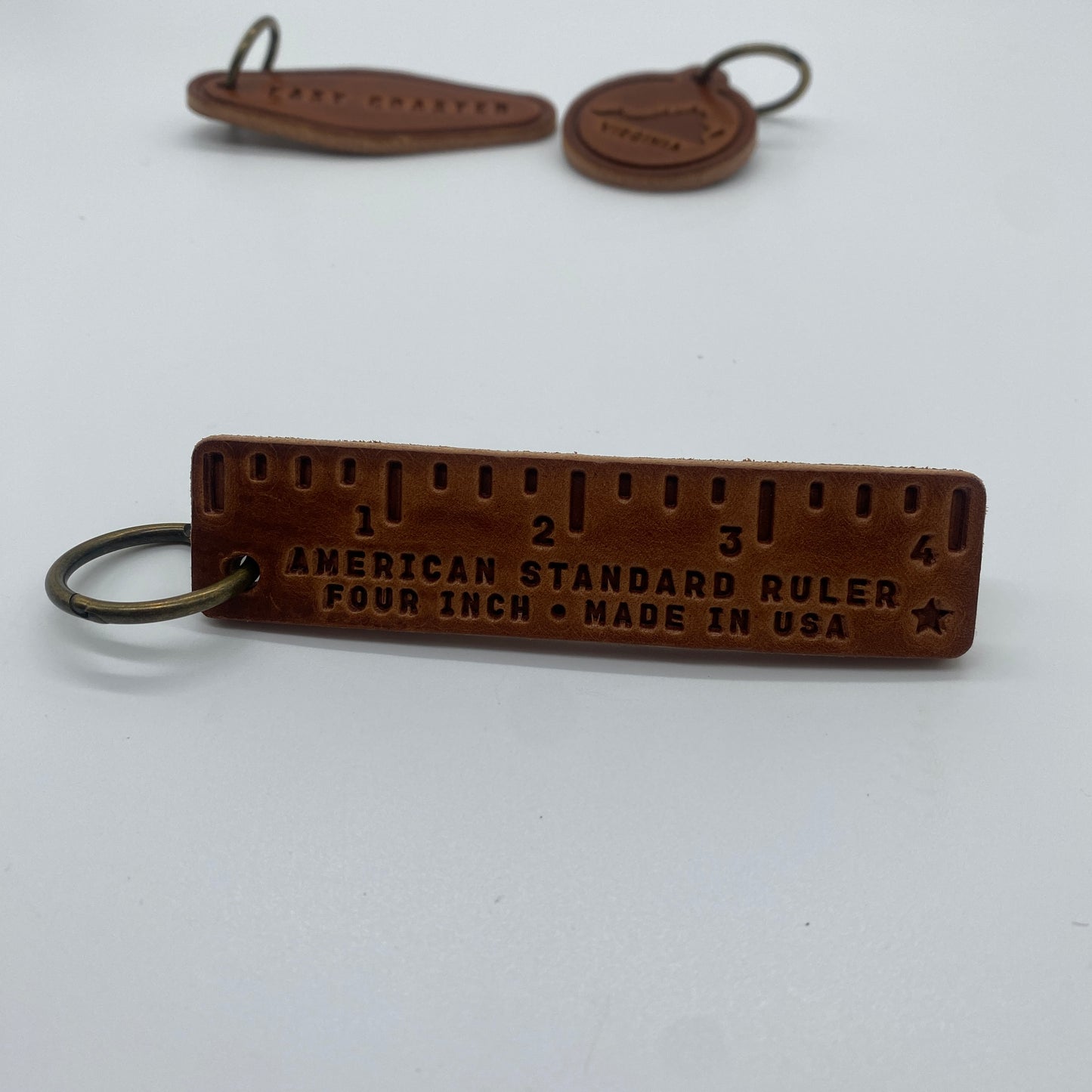 Hand Stamped Leather Keychains