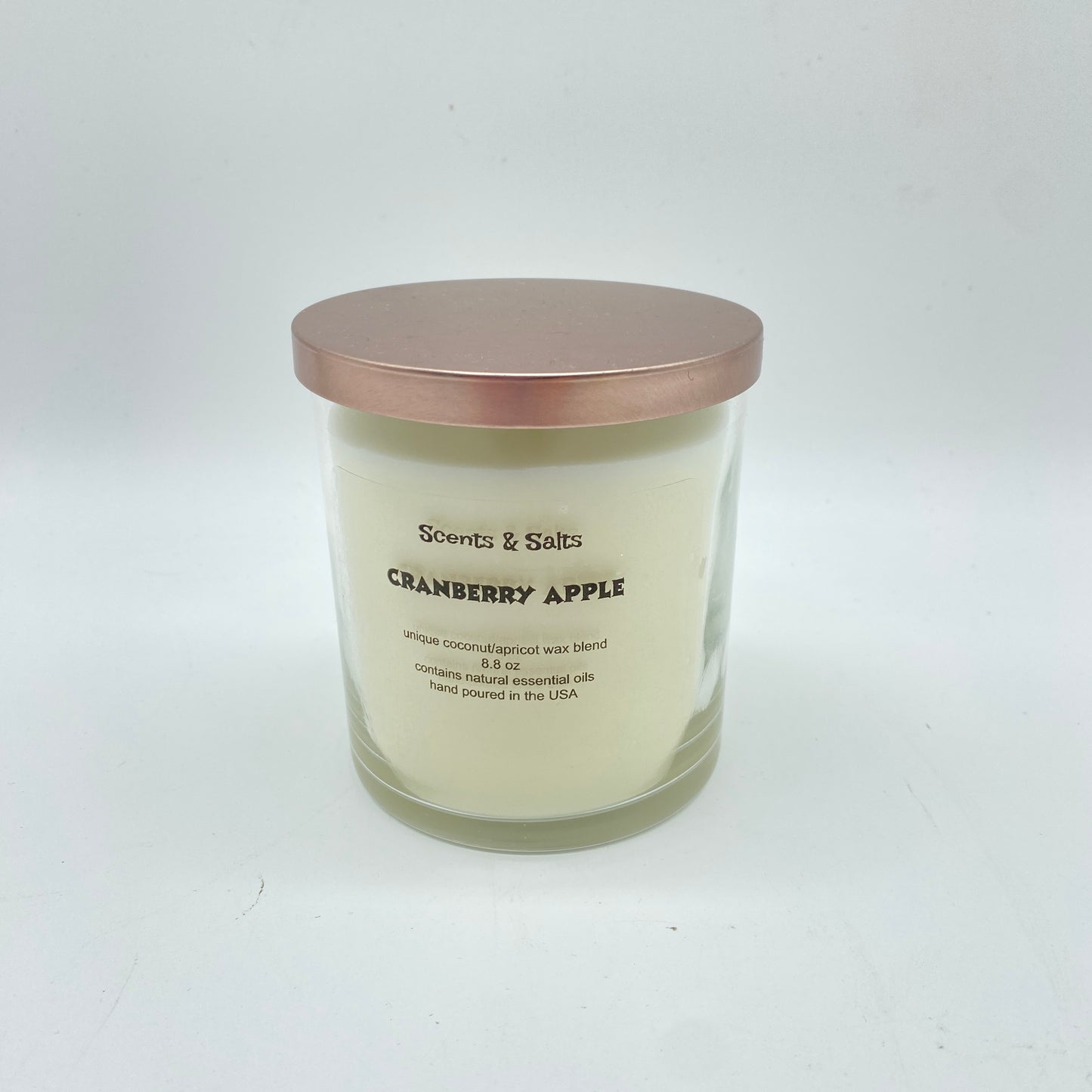 Scents and Salts Hand Poured Candle - Cranberry Apple