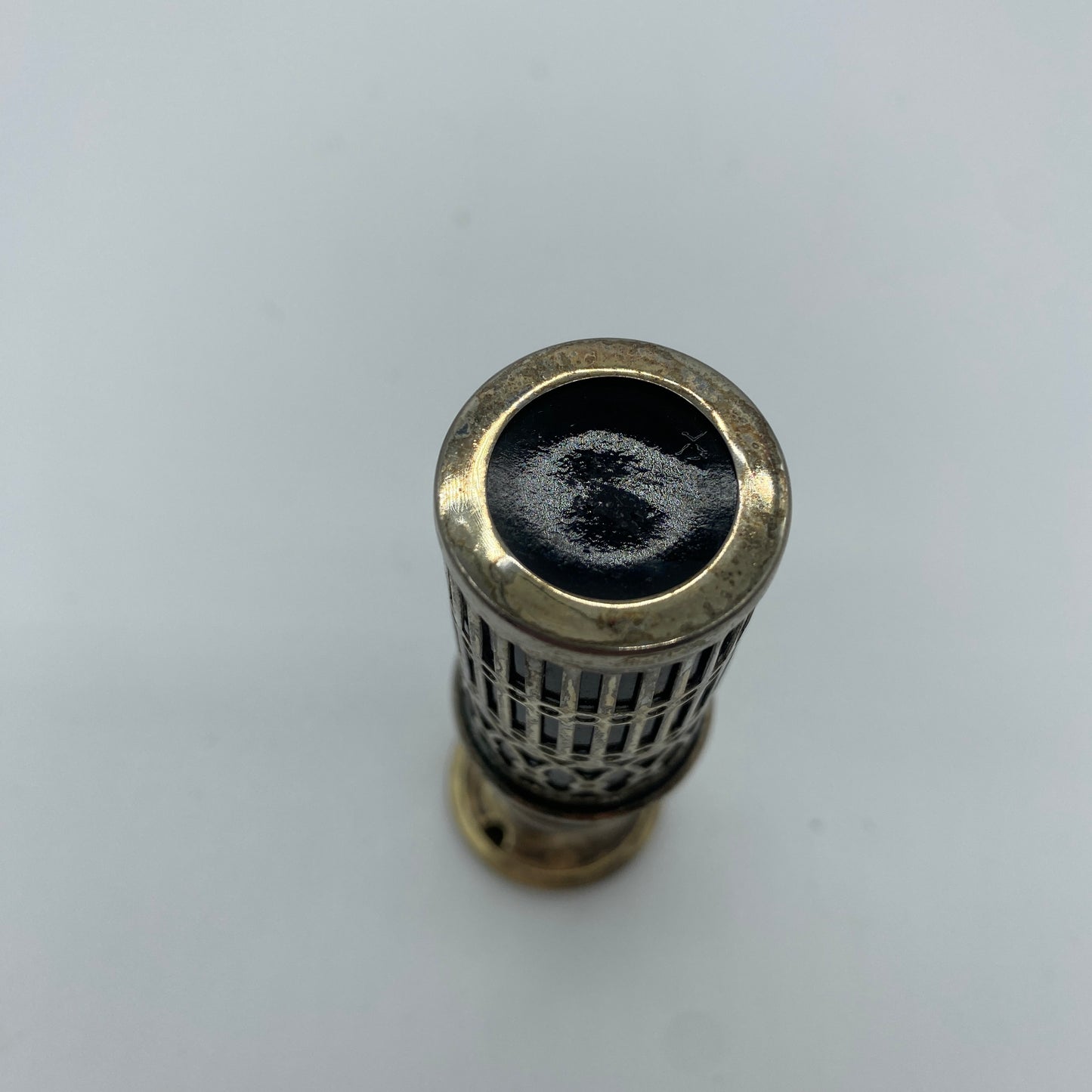Cobalt Glass and Silver Plated Salt Shaker