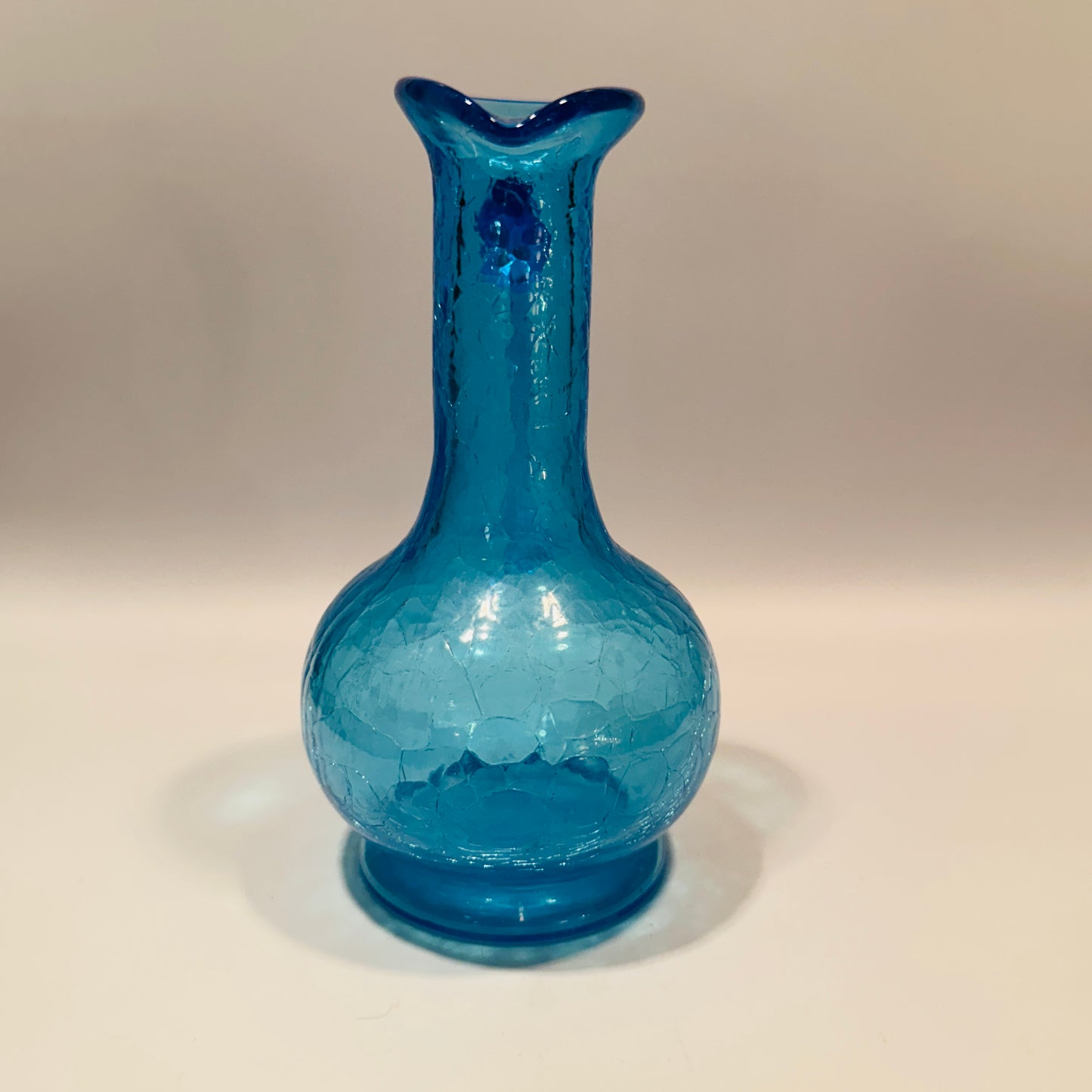 Blue Crackle Glass Art Glass Pitcher
